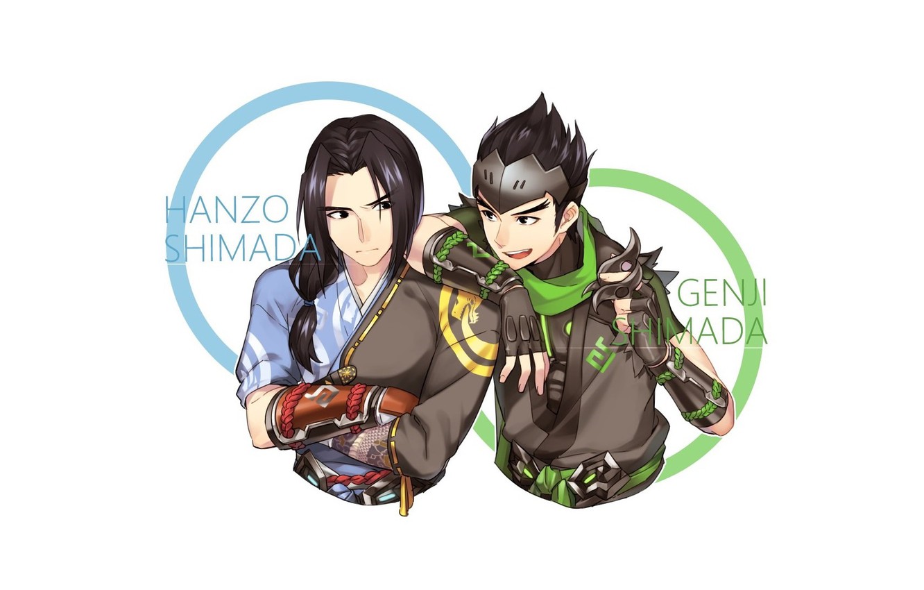 Photo Wallpaper Art, Brothers, Overwatch, Genji Shimada, - Hanzo And Genji Shimada - HD Wallpaper 