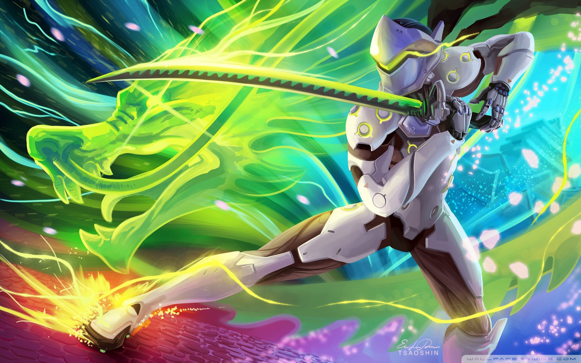Overwatch Genji - HD Wallpaper 