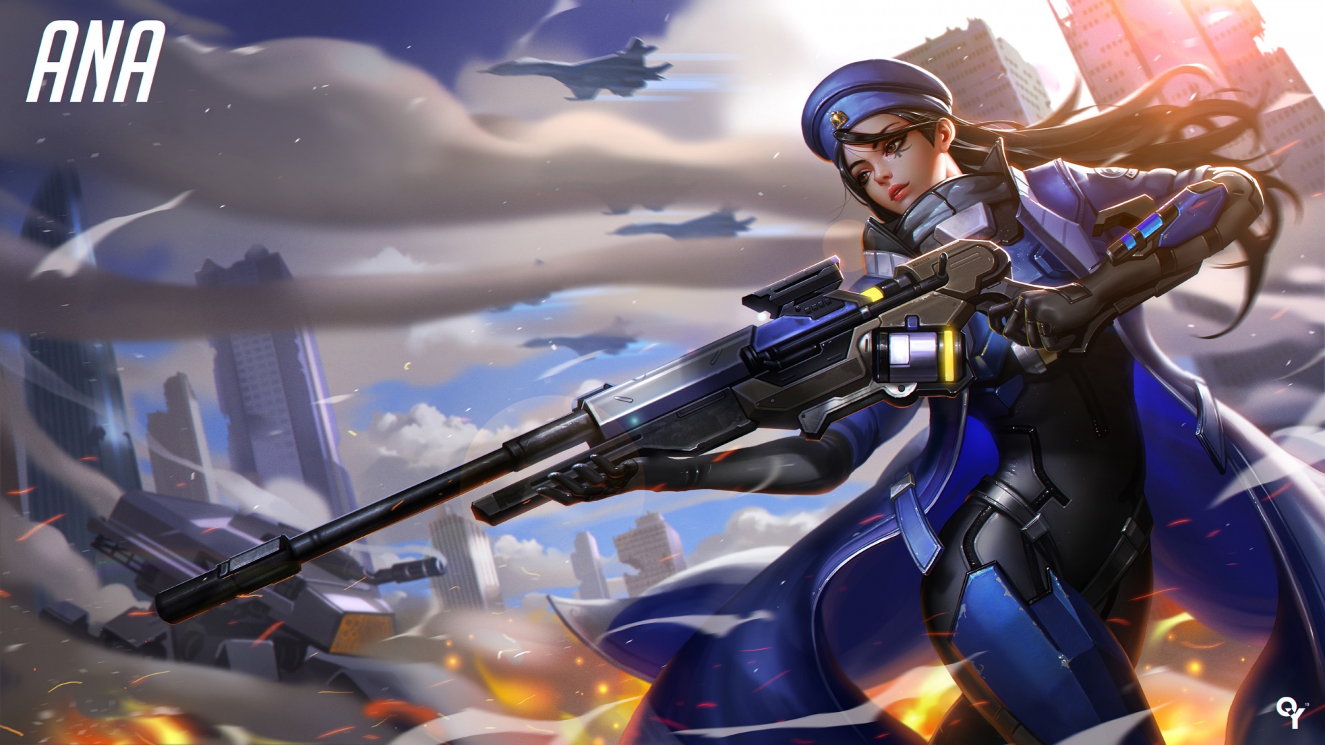 Overwatch Ana Art - Overwatch Ana - HD Wallpaper 