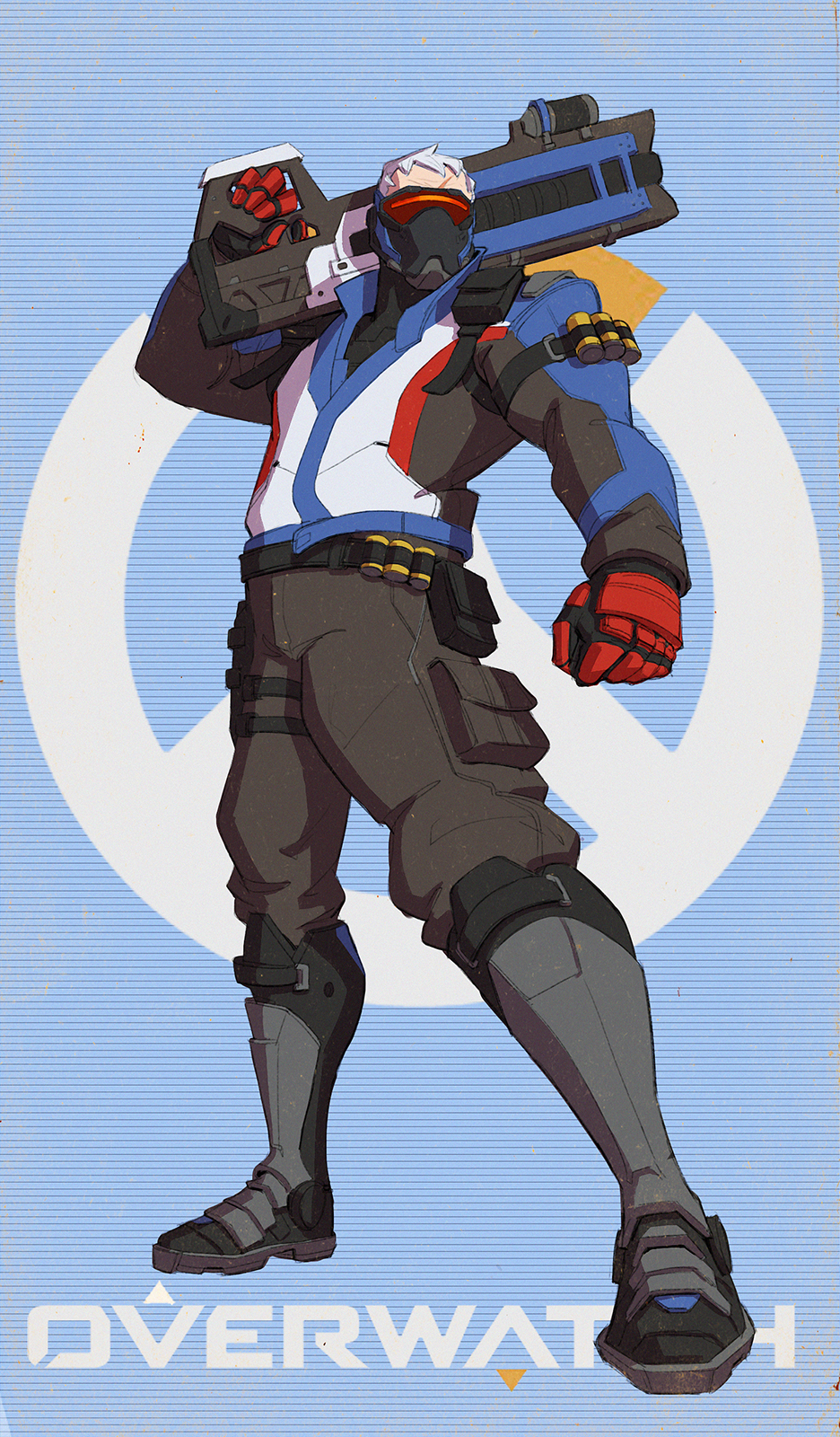 Soldier 76 Gun Over Shoulder - HD Wallpaper 