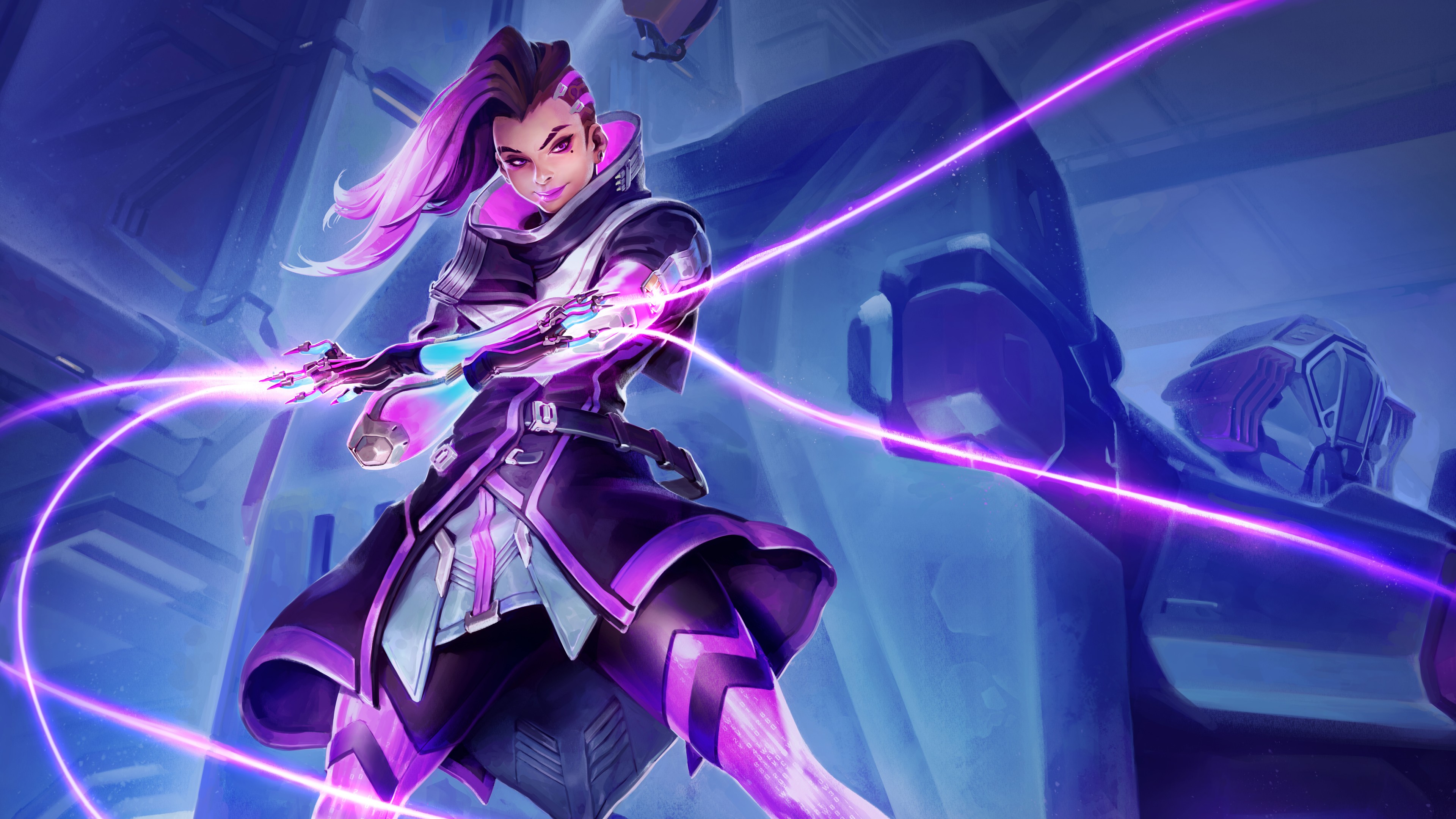 Overwatch Sombra Widescreen Desktop Wallpaper - Overwatch Sombra - HD Wallpaper 