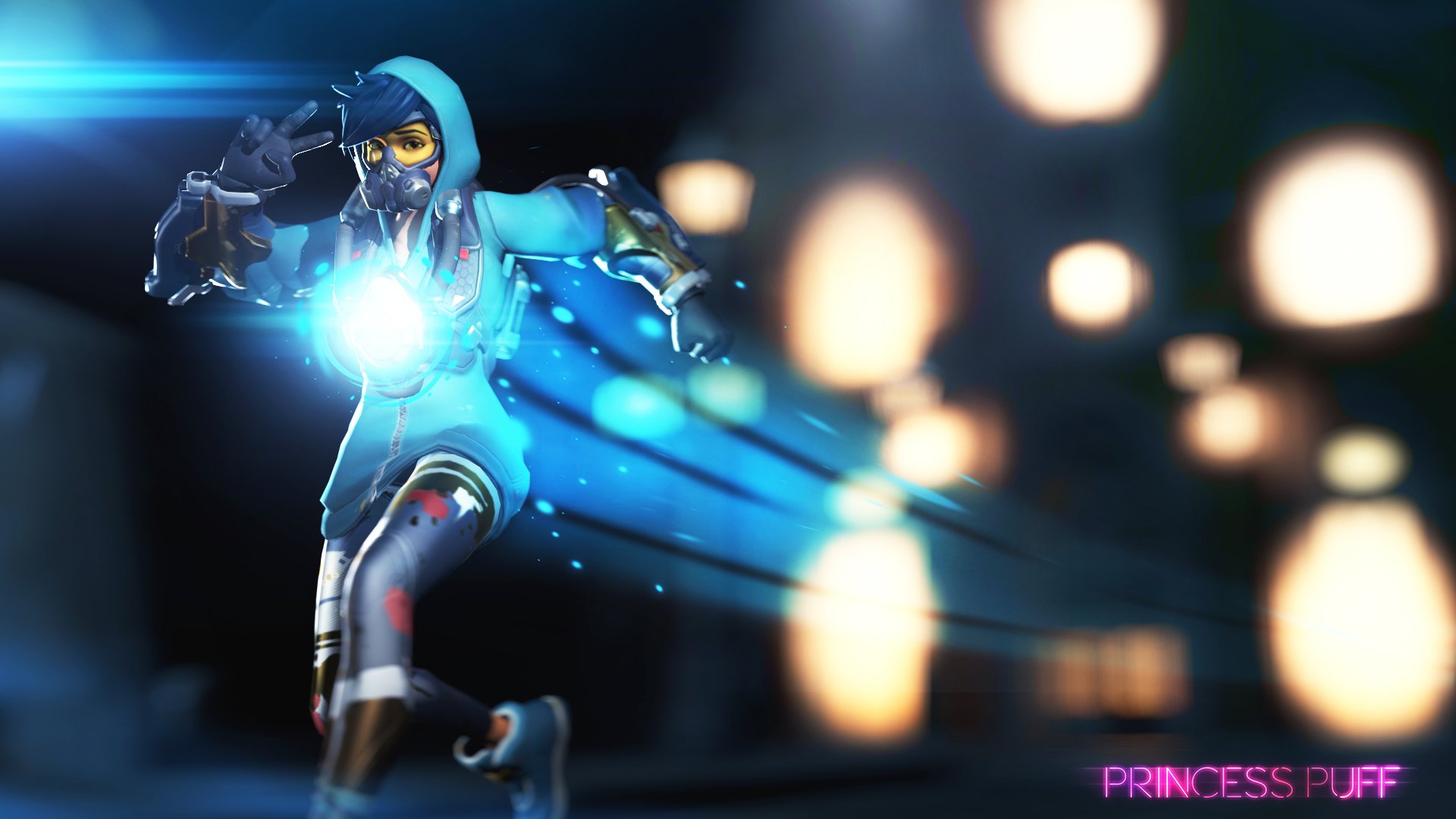 Tracer Graffiti Overwatch Background - HD Wallpaper 