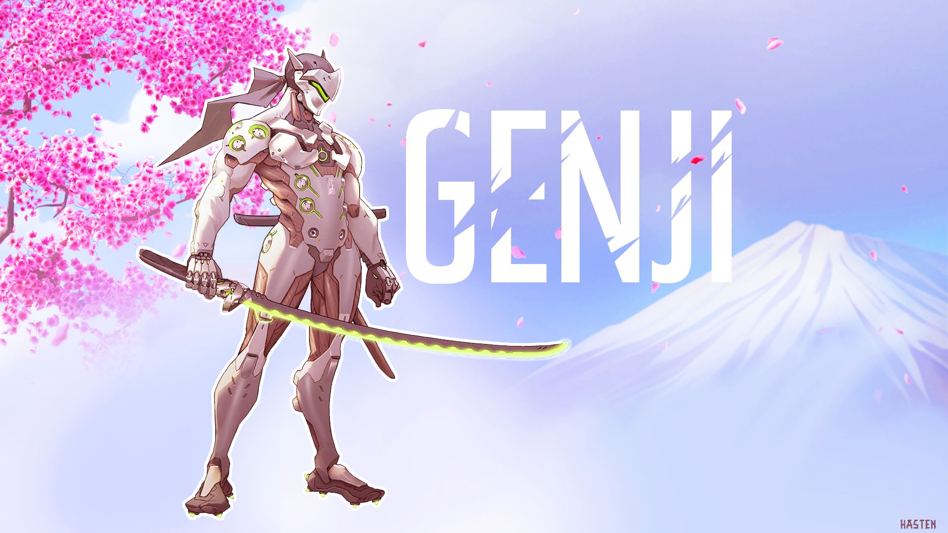 Overwatch Genji Hd Background - HD Wallpaper 