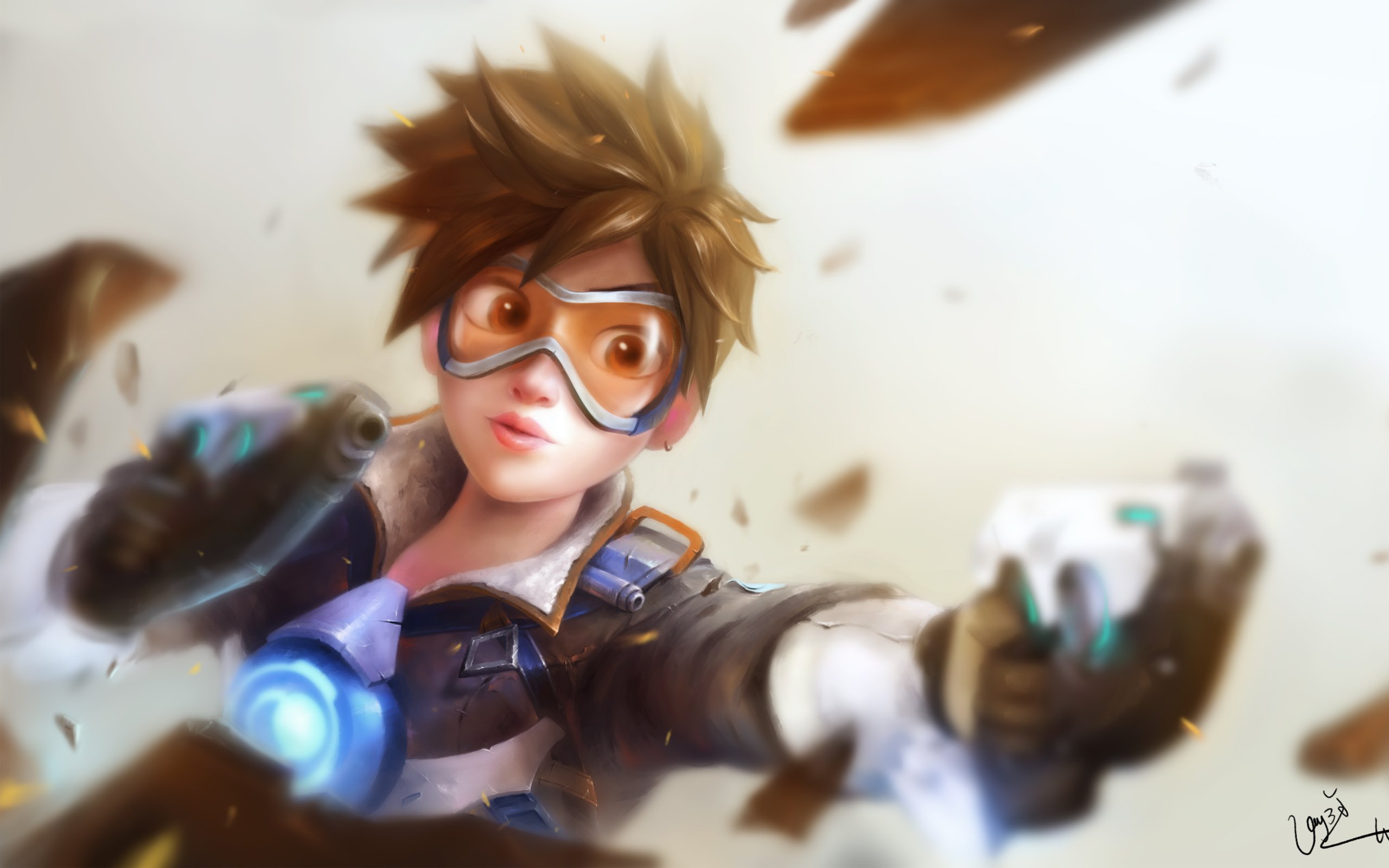 Overwatch Tracer Art - HD Wallpaper 