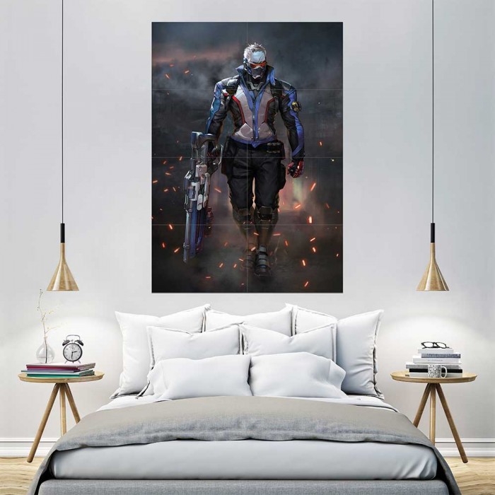 Overwatch Soldier 76 Block Giant Wall Art Poster - Bedroom Posters - HD Wallpaper 
