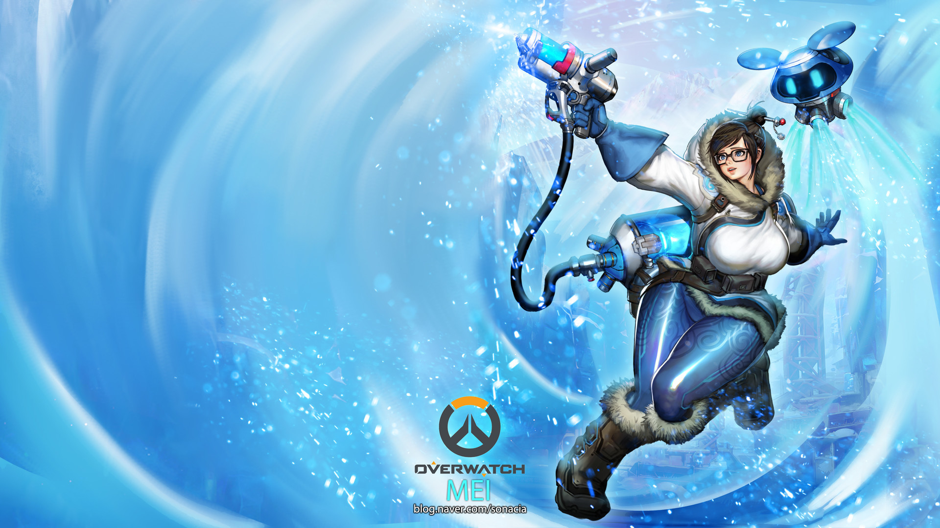 1920x1080, Scroll To See More 
 Data Id 152178 
 Data - Overwatch Mei And Snowball - HD Wallpaper 