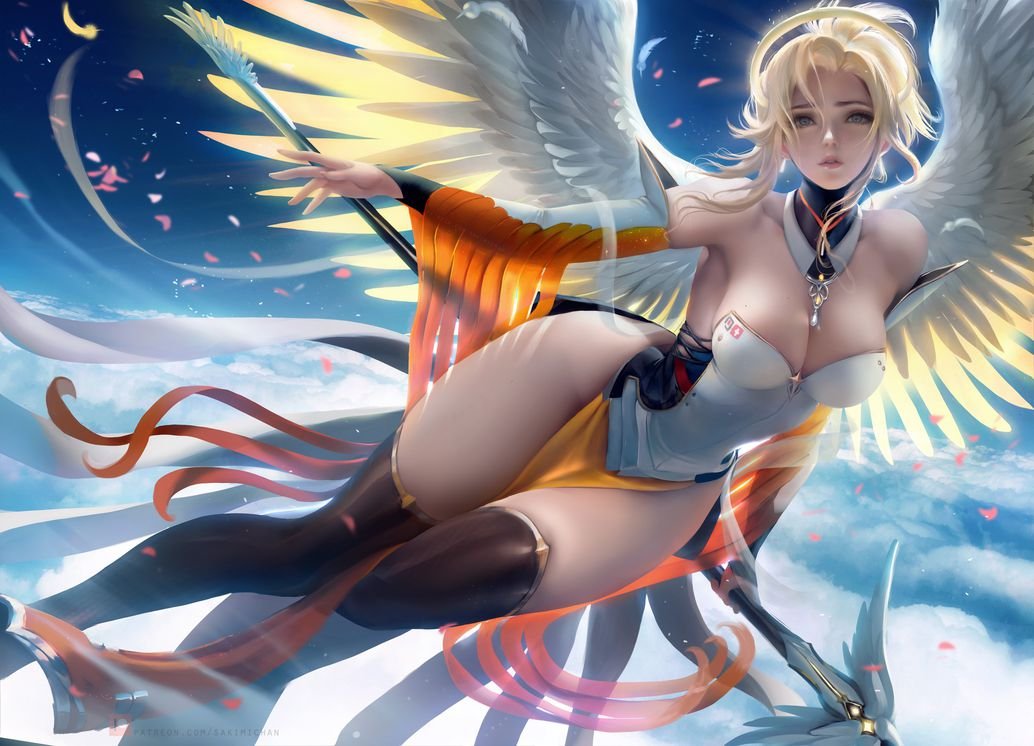 Overwatch Mercy Nude - HD Wallpaper 
