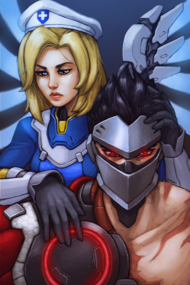 Mercy And Genji Love - HD Wallpaper 