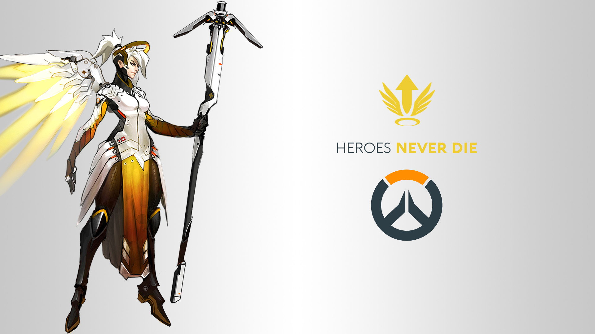 Wallpaper Mercy, Overwatch, 4k, Games, - Mercy Heroes Never Die Overwatch - HD Wallpaper 