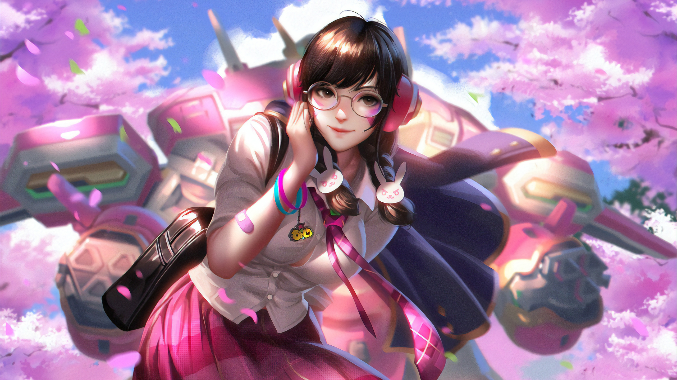 Dva As School Girl In Overwatch - Dva Overwatch Wallpaper 4k - HD Wallpaper 