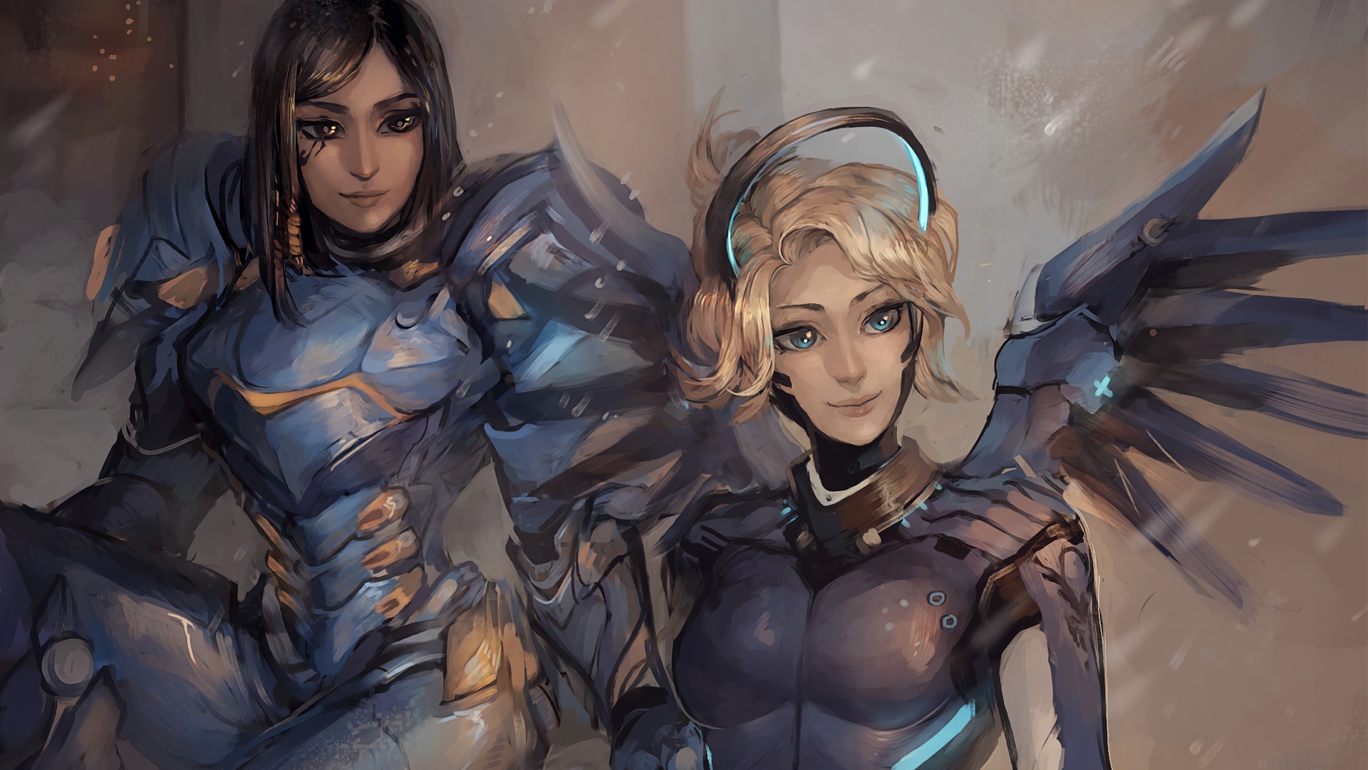 Overwatch Pharah And Mercy - HD Wallpaper 