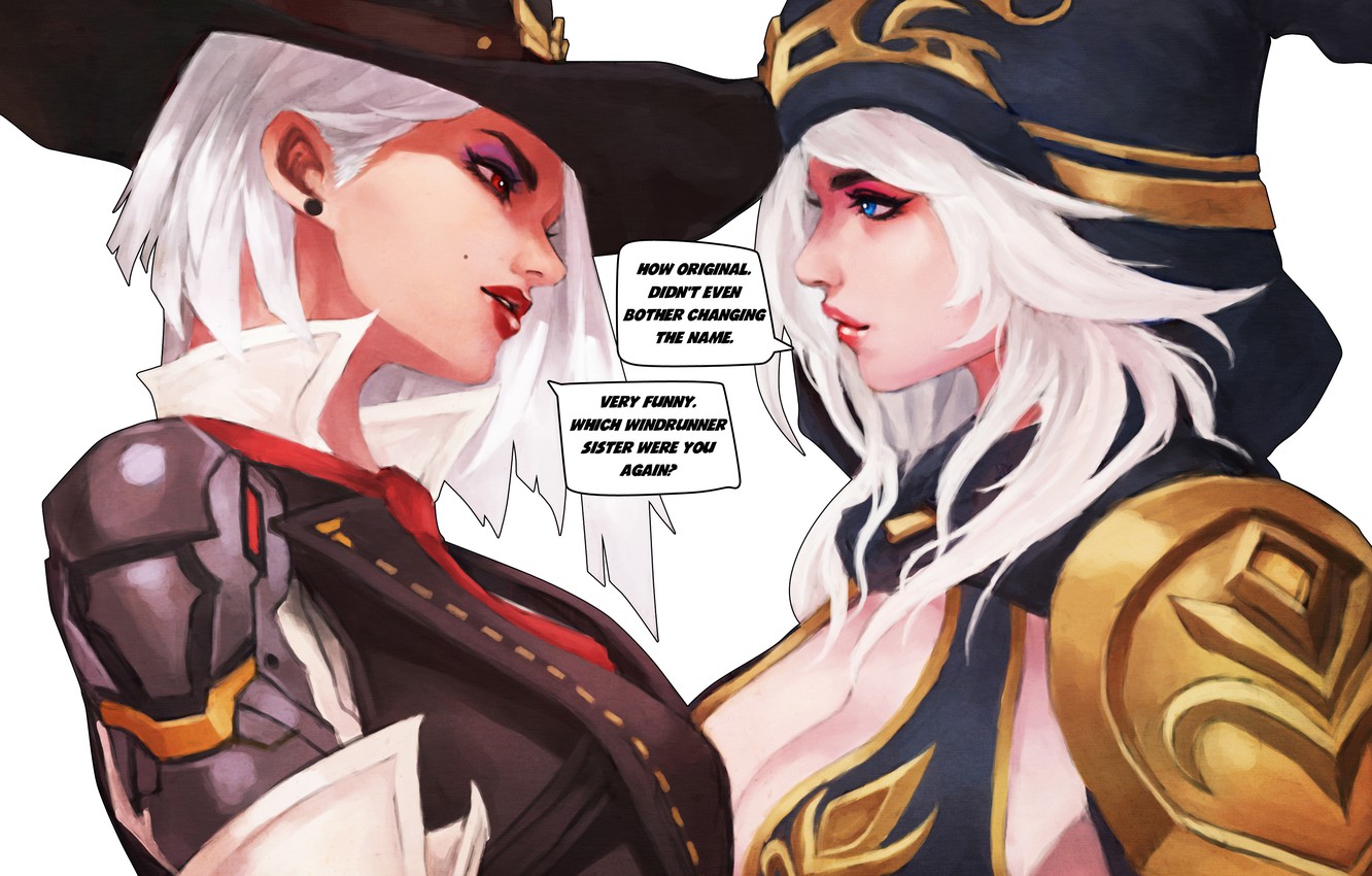 Photo Wallpaper Girl, Art, Lol, League Of Legends, - Ashe Overwatch Wallpaper Iphone - HD Wallpaper 