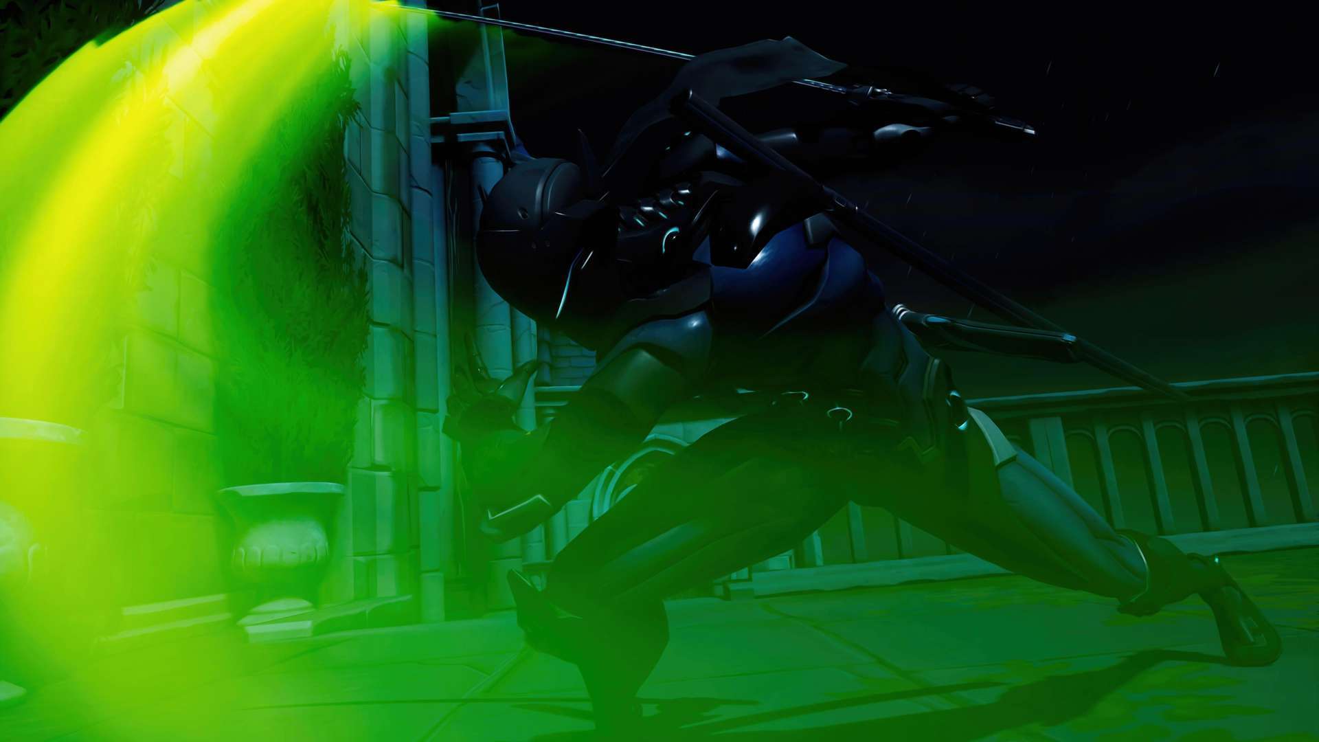 Genji Sword Swipe Wallpaper Overwatch - Helicopter - HD Wallpaper 
