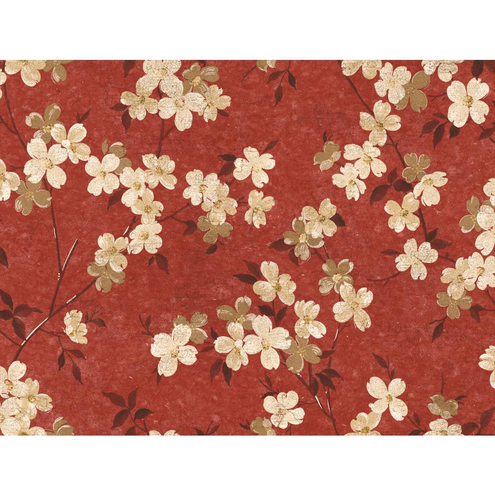 York Wallcoverings Waverly Wallpaper In Reds - HD Wallpaper 