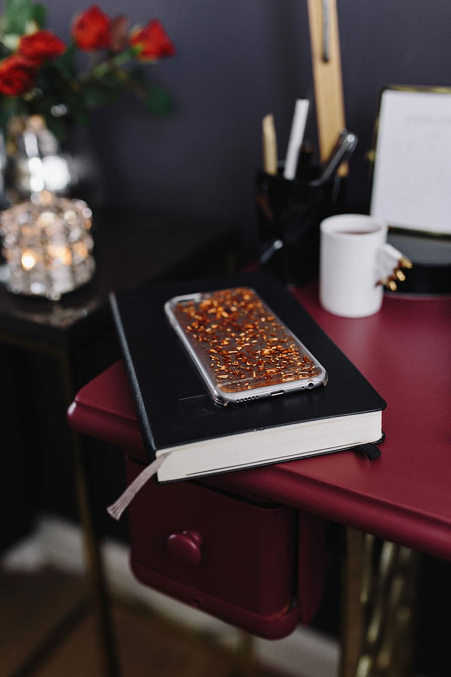 Pink Desk In The Home Office, Female, Workspace, Workplace, - Desk - HD Wallpaper 