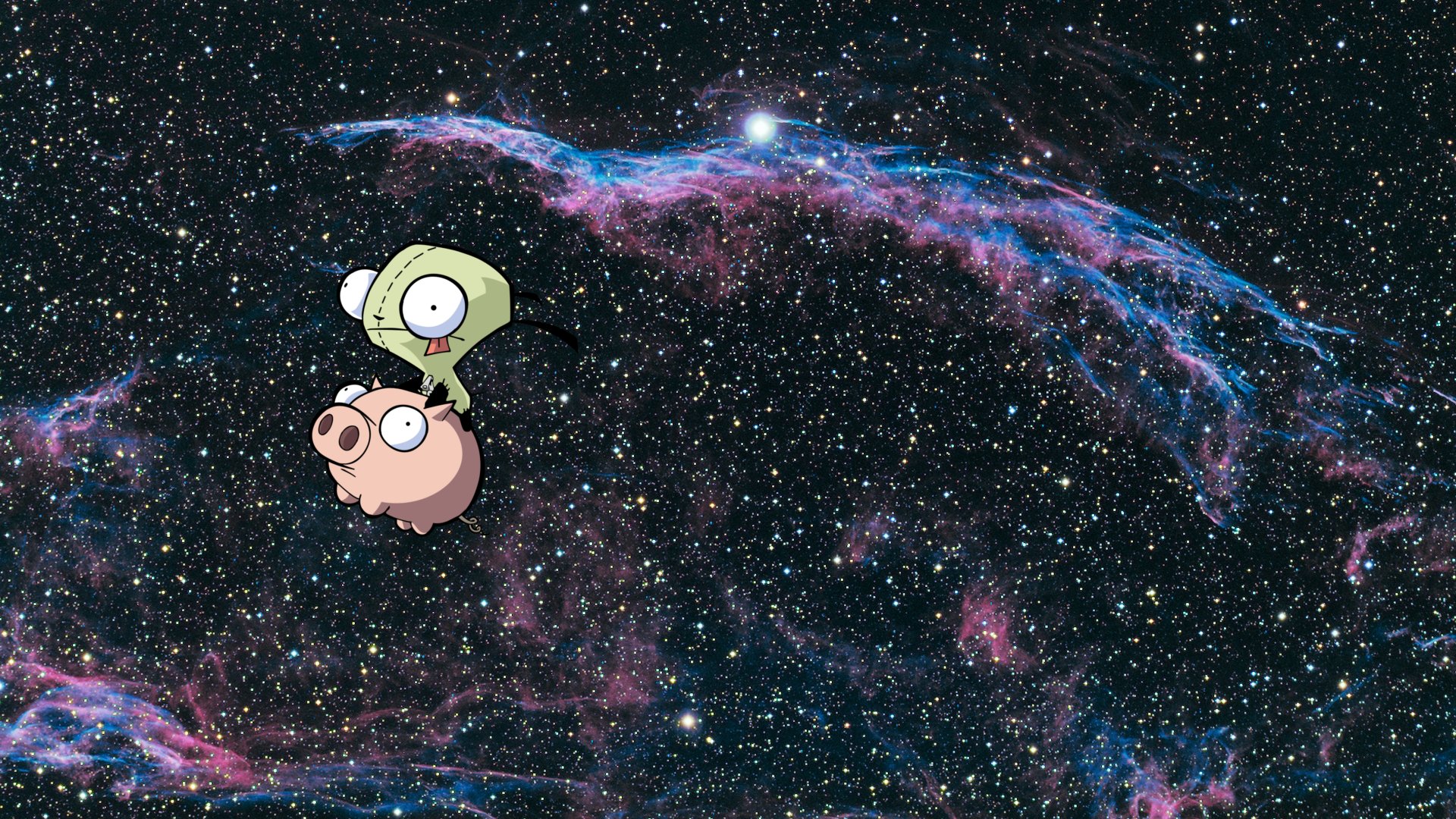 Gir And Space Piggy Wallpaper - Ngc 6960 - HD Wallpaper 