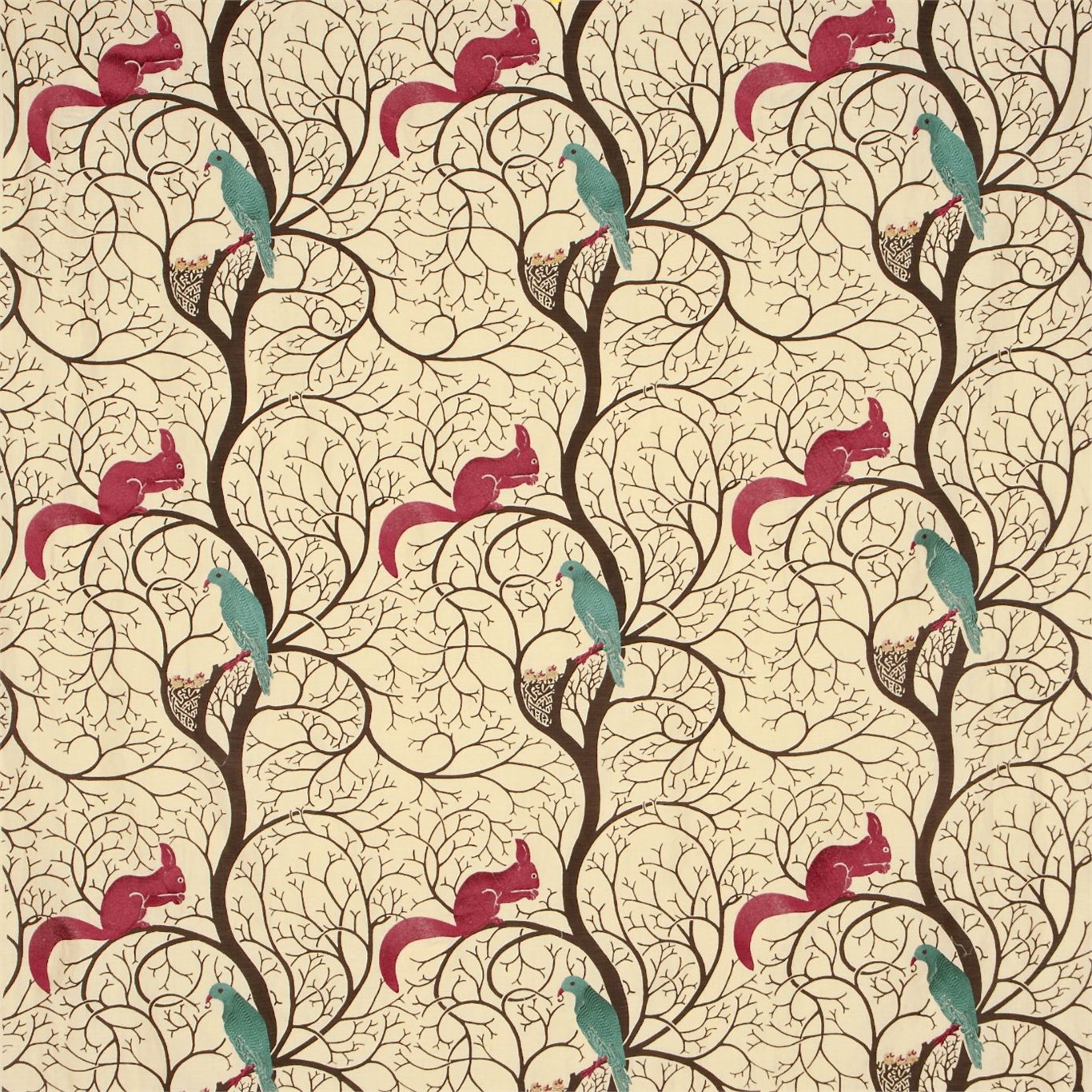 Squirrel & Dove, A Fabric By Sanderson, Part Of The - Sanderson Dove And Squirrel Fabric - HD Wallpaper 