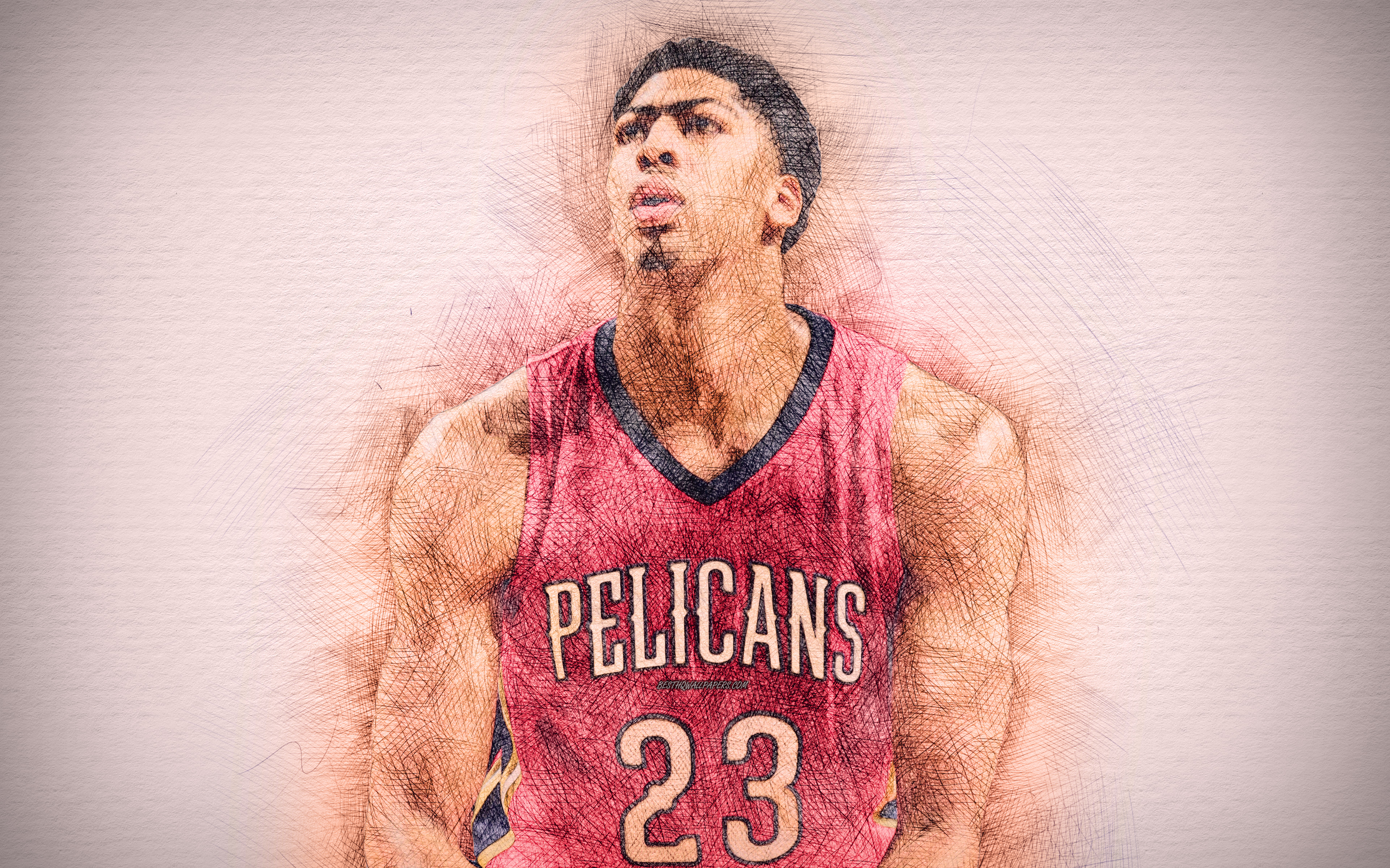 Anthony Davis, 4k, Artwork, Basketball Stars, New Orleans - New Orleans Pelicans - HD Wallpaper 