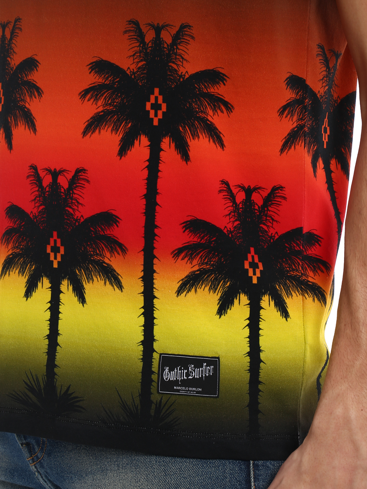 Marcelo Burlon Buy Online Red Palm T-shirt - Marcelo Burlon Palm Shirt - HD Wallpaper 