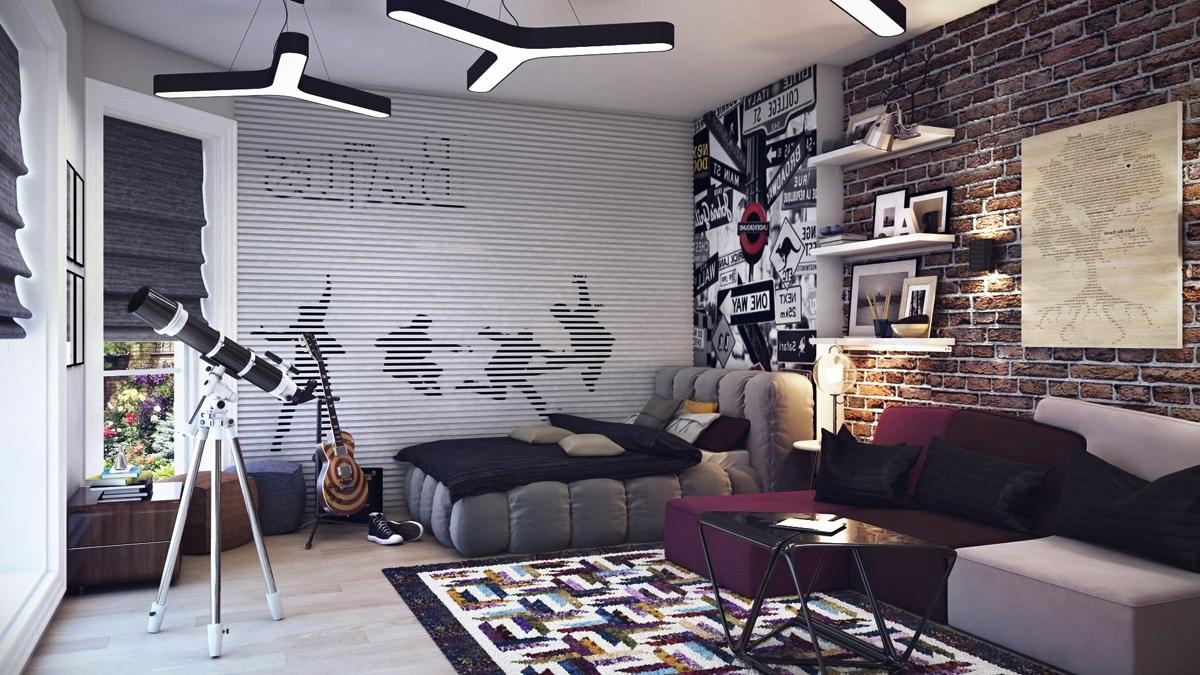 Boys Grey Wallpaper - Boy Teenage Bedroom Ideas Uk - HD Wallpaper 