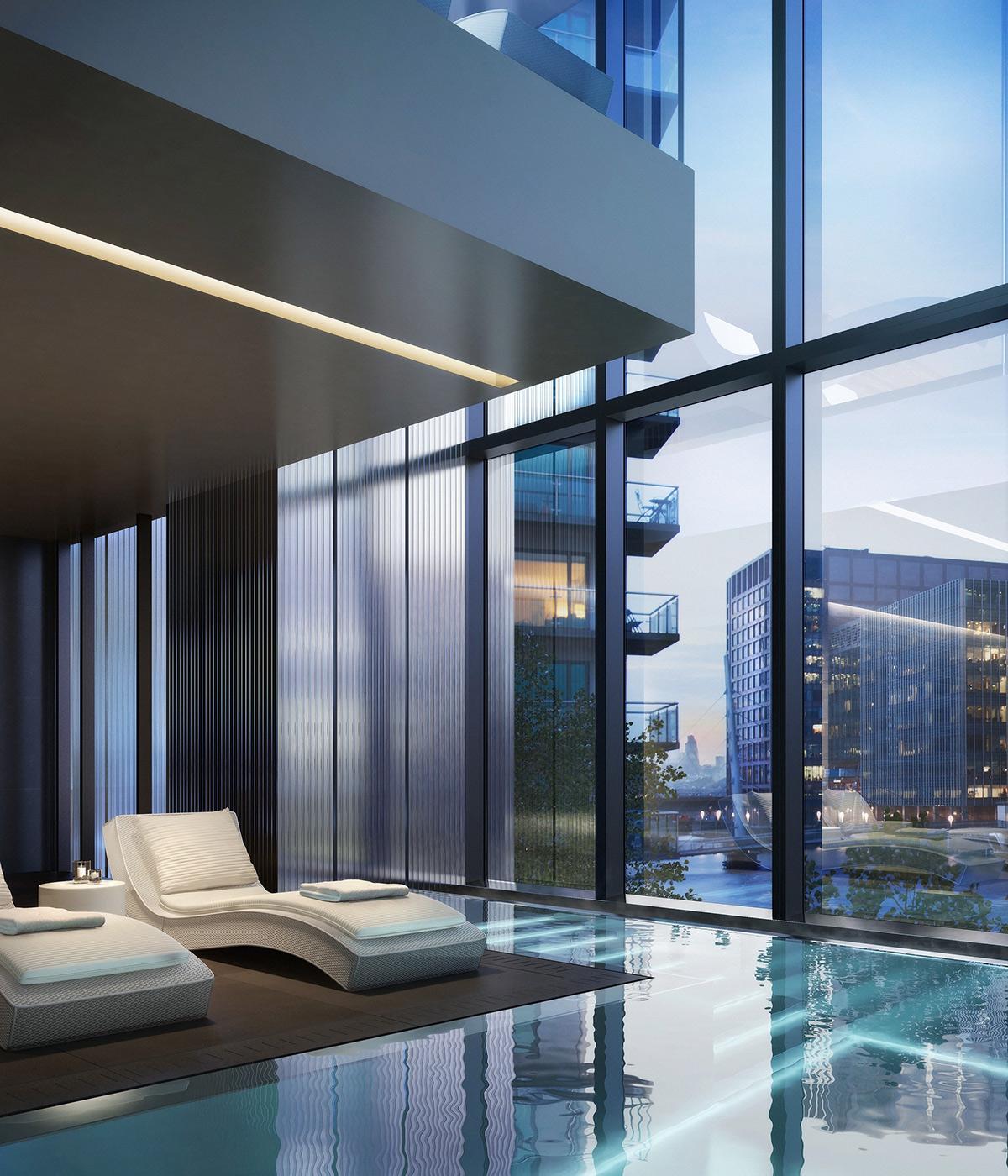 South Quay Plaza Pool - HD Wallpaper 