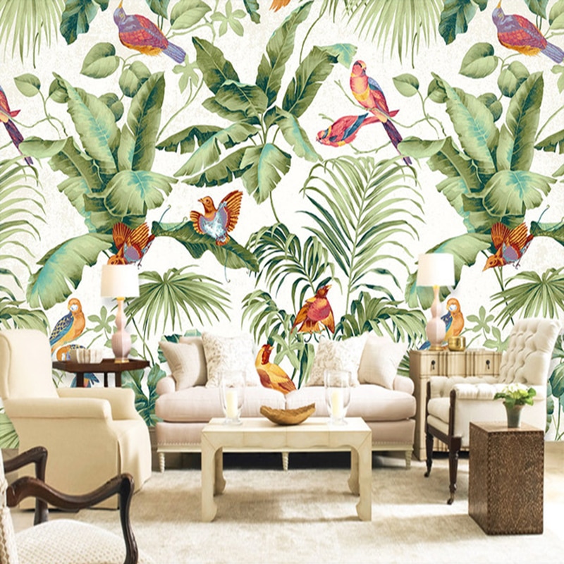 Tropical Forest Wall Painting - HD Wallpaper 