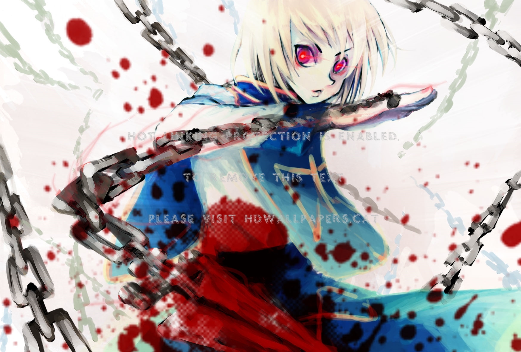 No Mercy Conjurer Scarlet Eyes Nen User X - Hunter X Hunter Fanart Kurapika - HD Wallpaper 