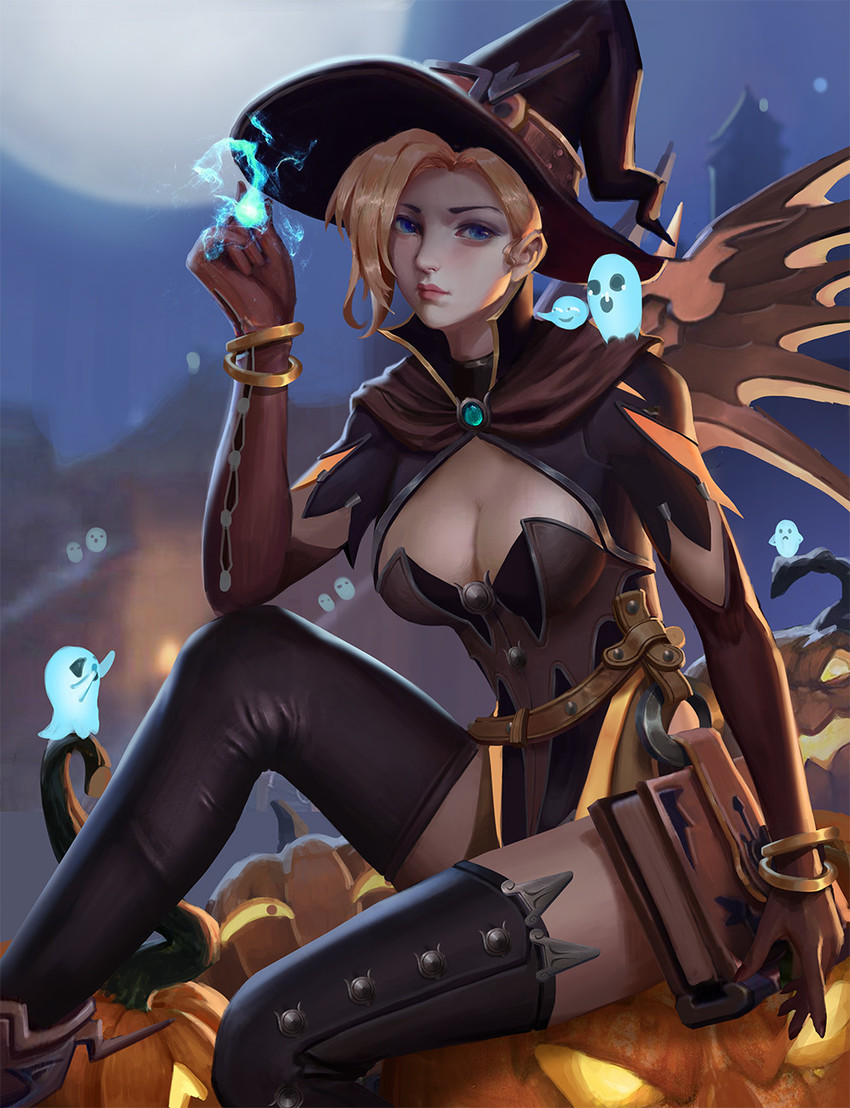 Overwatch Witch Mercy Fanart - HD Wallpaper 