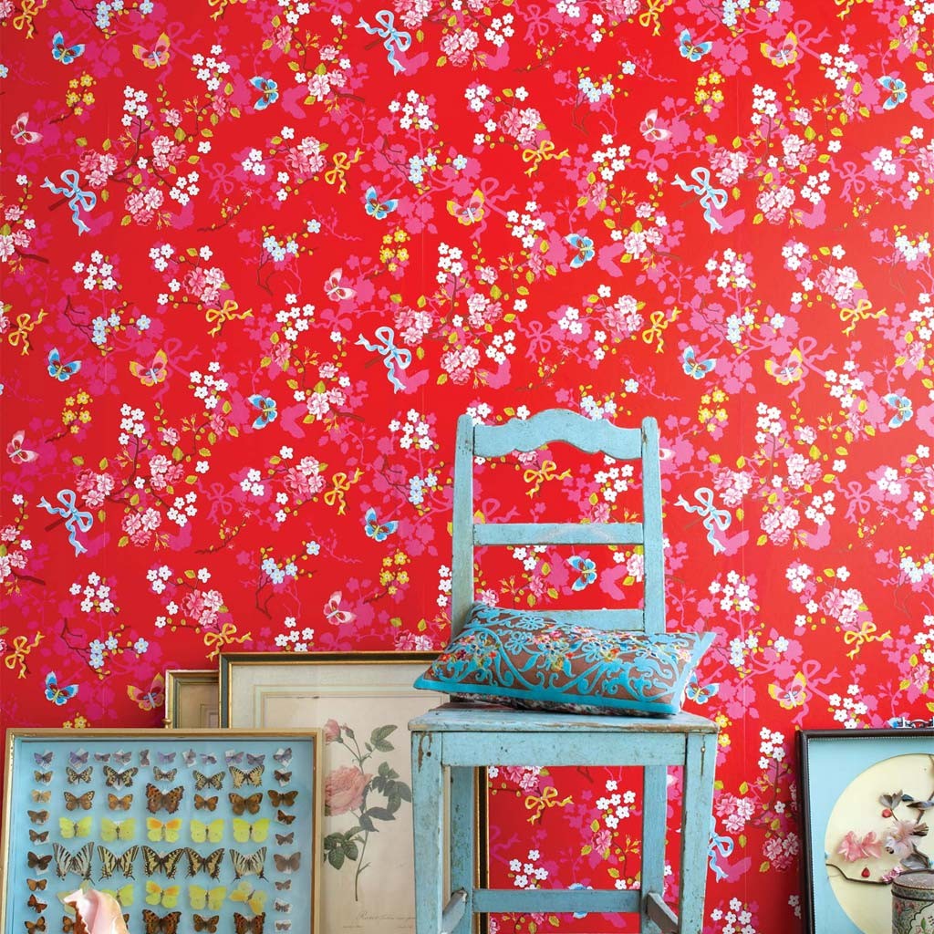 Ieby-pip Chinese Rose - Papier Peint Pip Studio Rouge - HD Wallpaper 