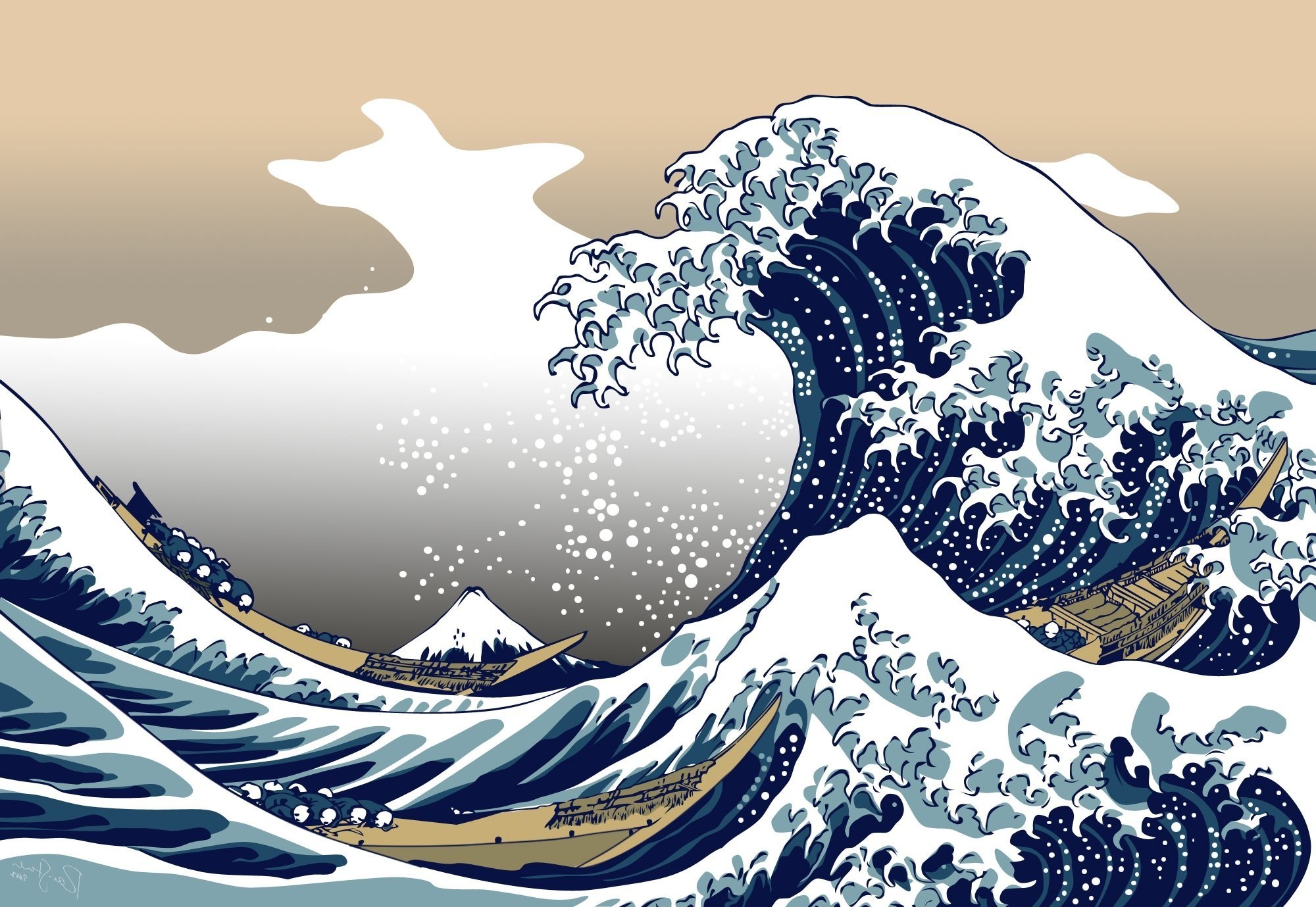 Nature, Blue, The Great Wave Off Kanagawa Wallpapers - Great Wave Off Kanagawa Wallpaper 4k - HD Wallpaper 