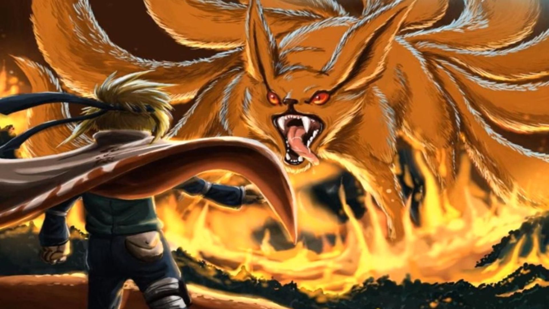 Minato And Nine Tails - HD Wallpaper 
