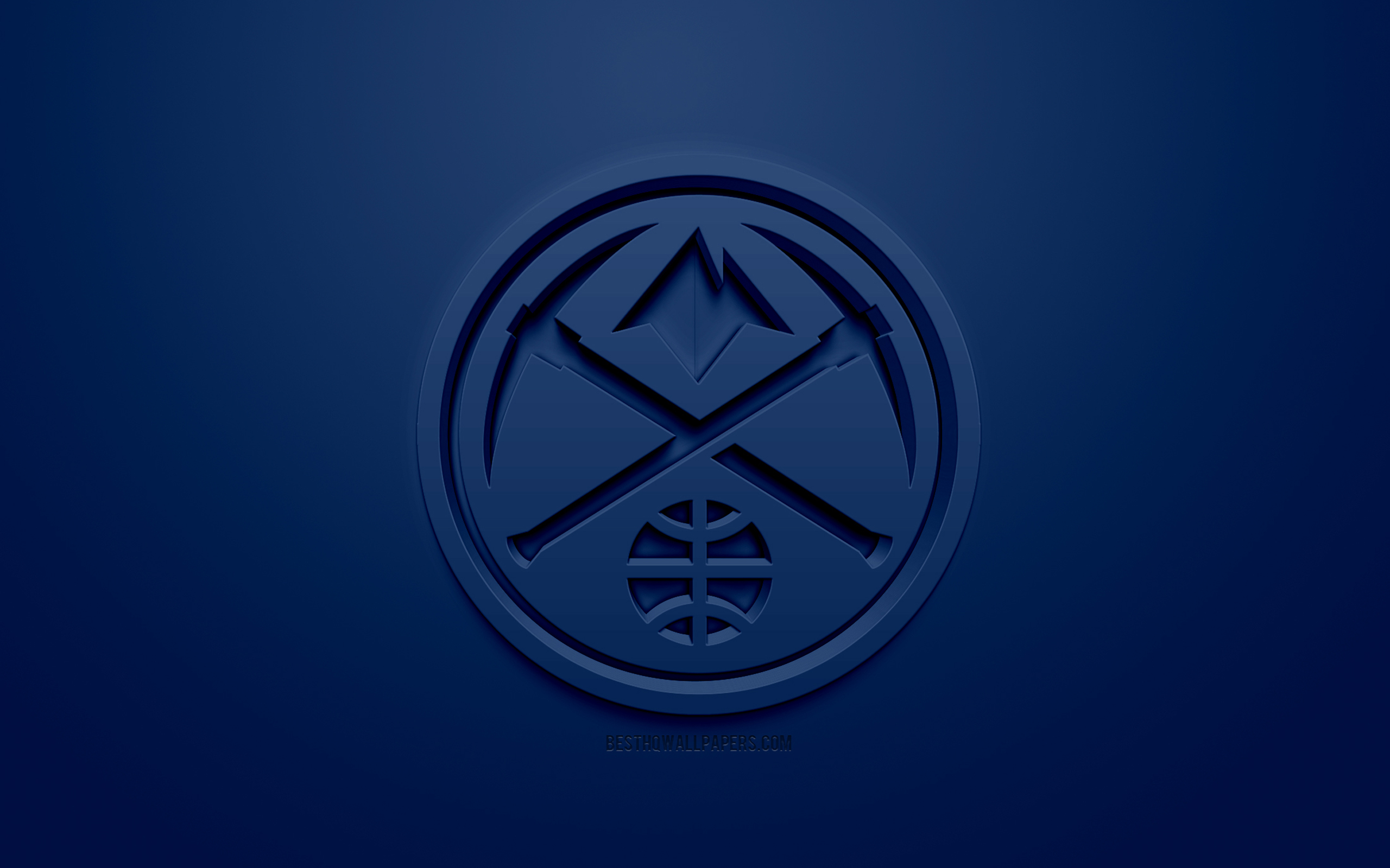 Denver Nuggets, Creative 3d Logo, Blue Background, - Emblem - HD Wallpaper 
