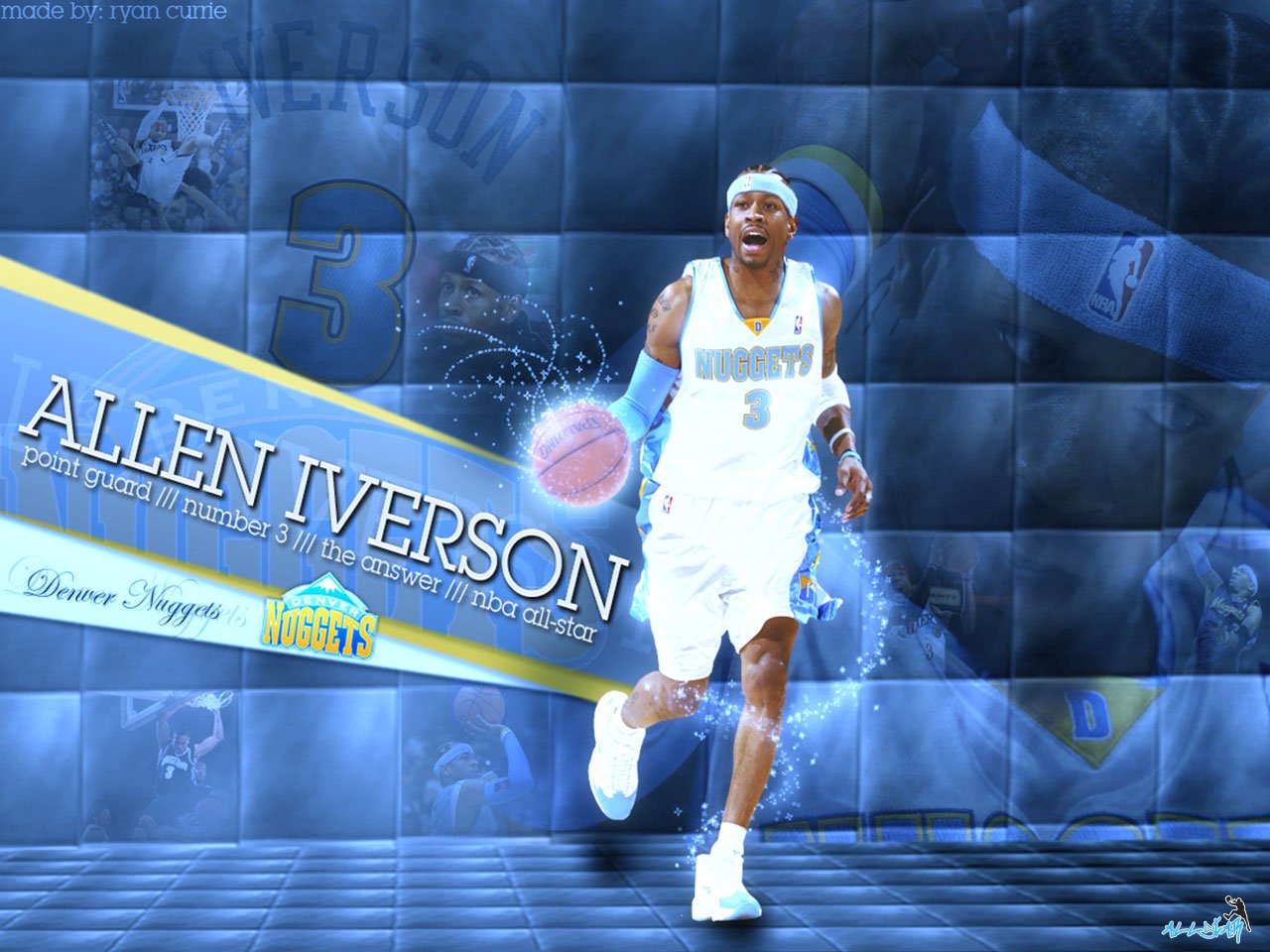 Allen Iverson Wallpaper Nuggets - HD Wallpaper 