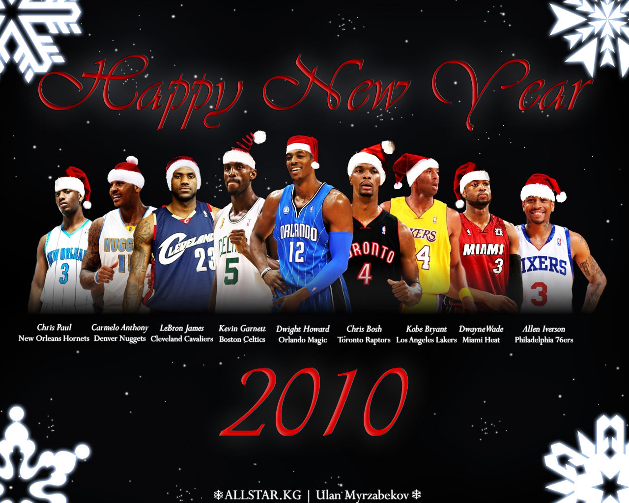 Nba Stars Happy New Year 2010 Wallpaper - Lebron James Wallpaper 2010 - HD Wallpaper 