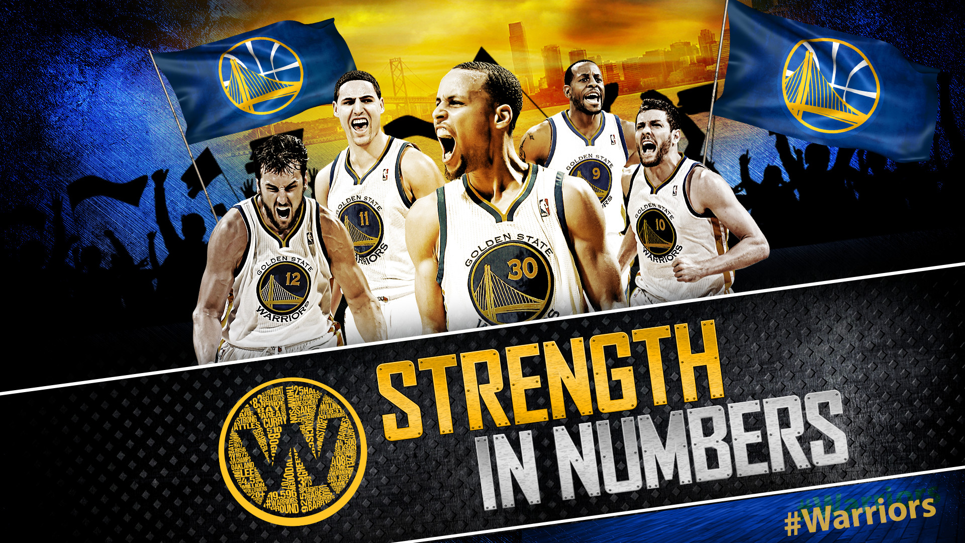 Golden State Warriors Strength In Numbers 
 Data Src - Golden State Warriors Background 2018 - HD Wallpaper 