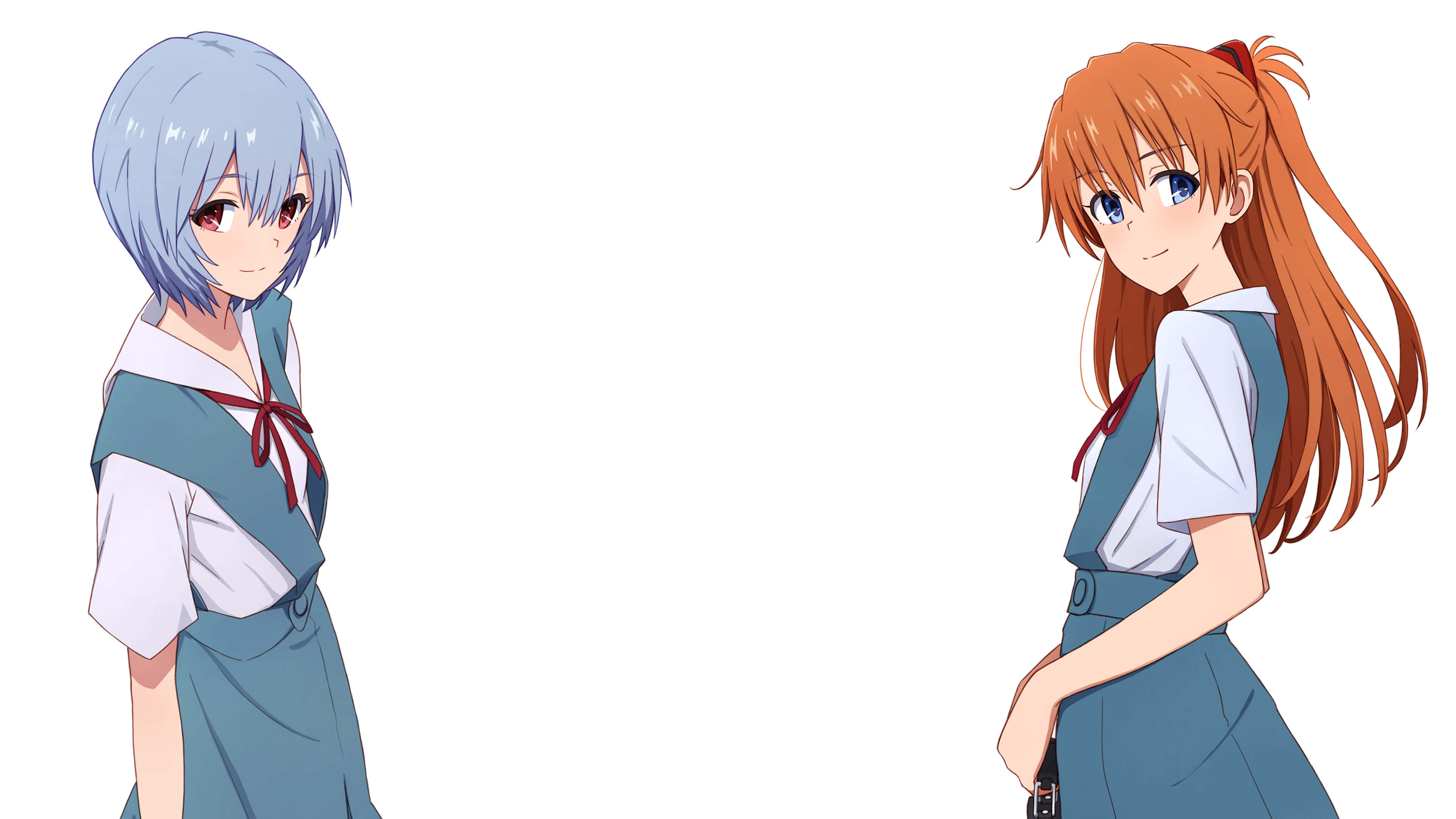 Neon Genesis Evangelion Asuka Langley Sohryu And Rei - Evangelion Rei And Asuka - HD Wallpaper 