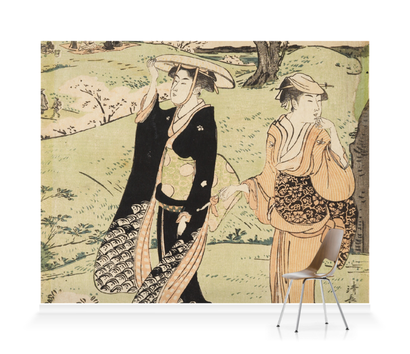 Young Ladies Viewing Cherry–blossoms At Asukayama - HD Wallpaper 