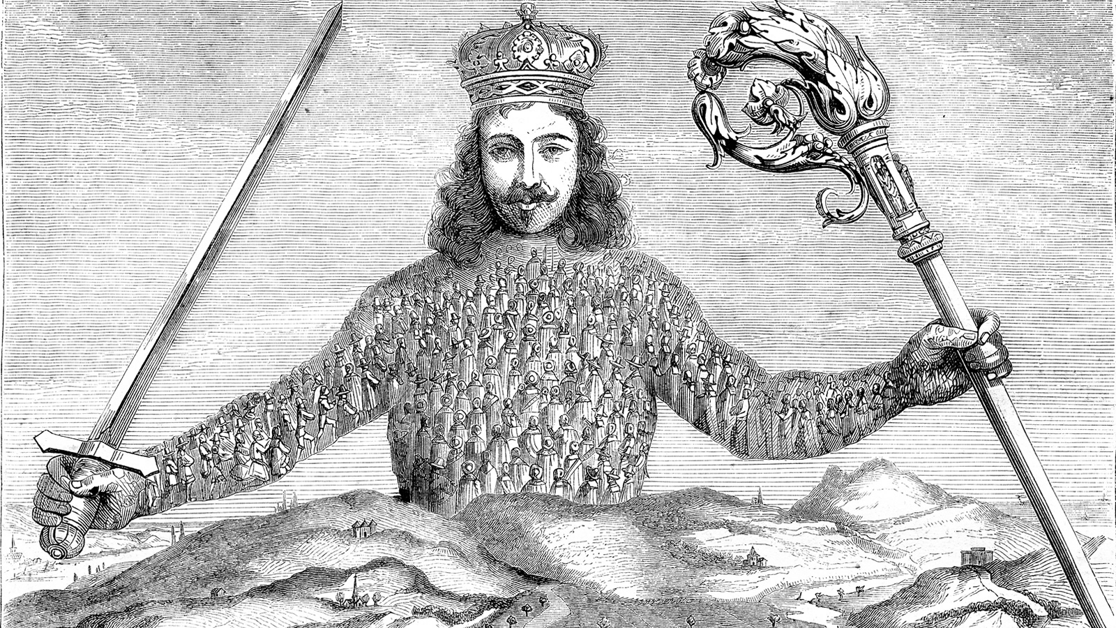 Original Illustration From Thomas Hobbe S Leviathan - Leviathan Thomas Hobbes Symbol - HD Wallpaper 