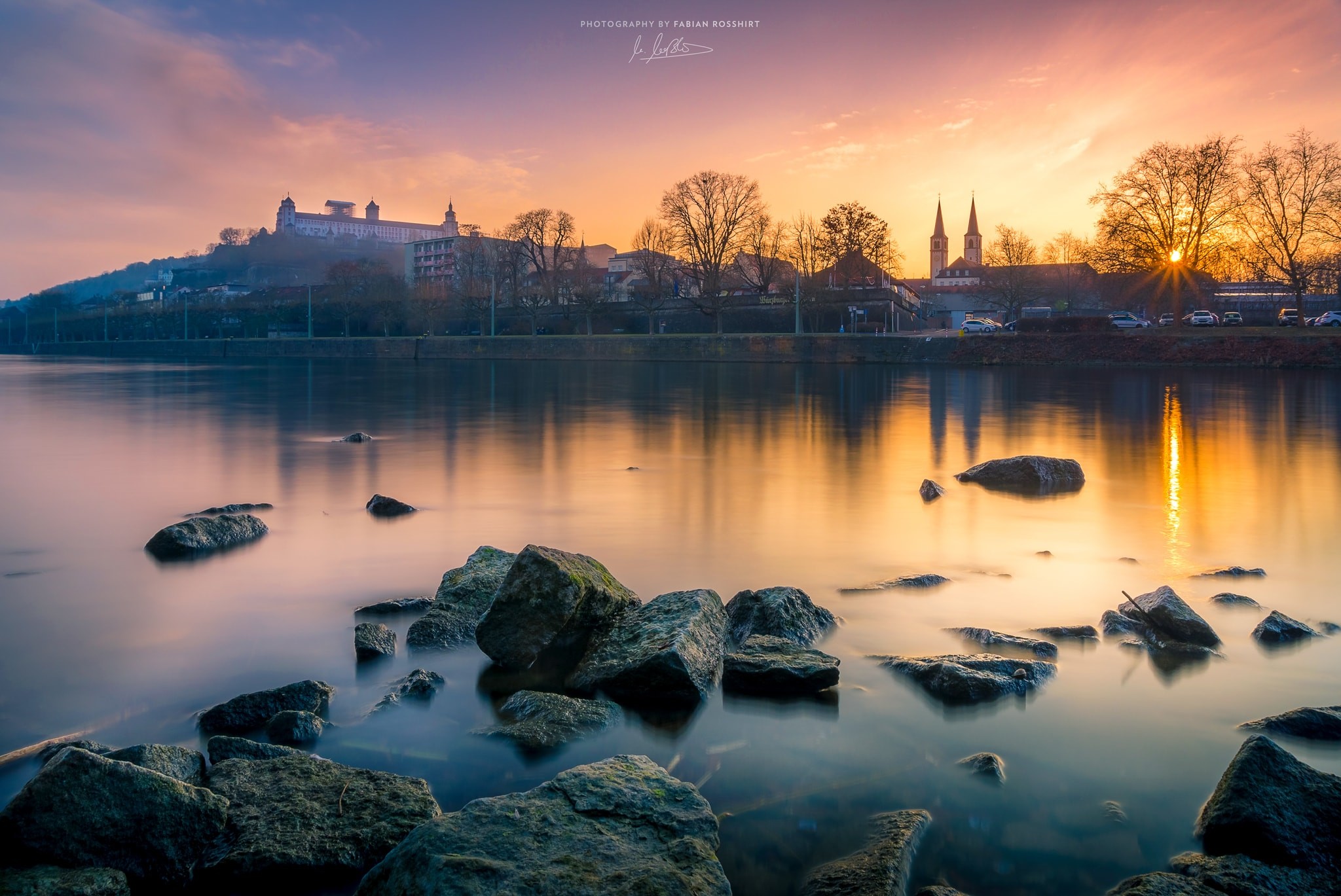Main, Sonnenuntergang, Steine, Festung Marienberg, - Landscape Photography Masterclass 2018 - HD Wallpaper 