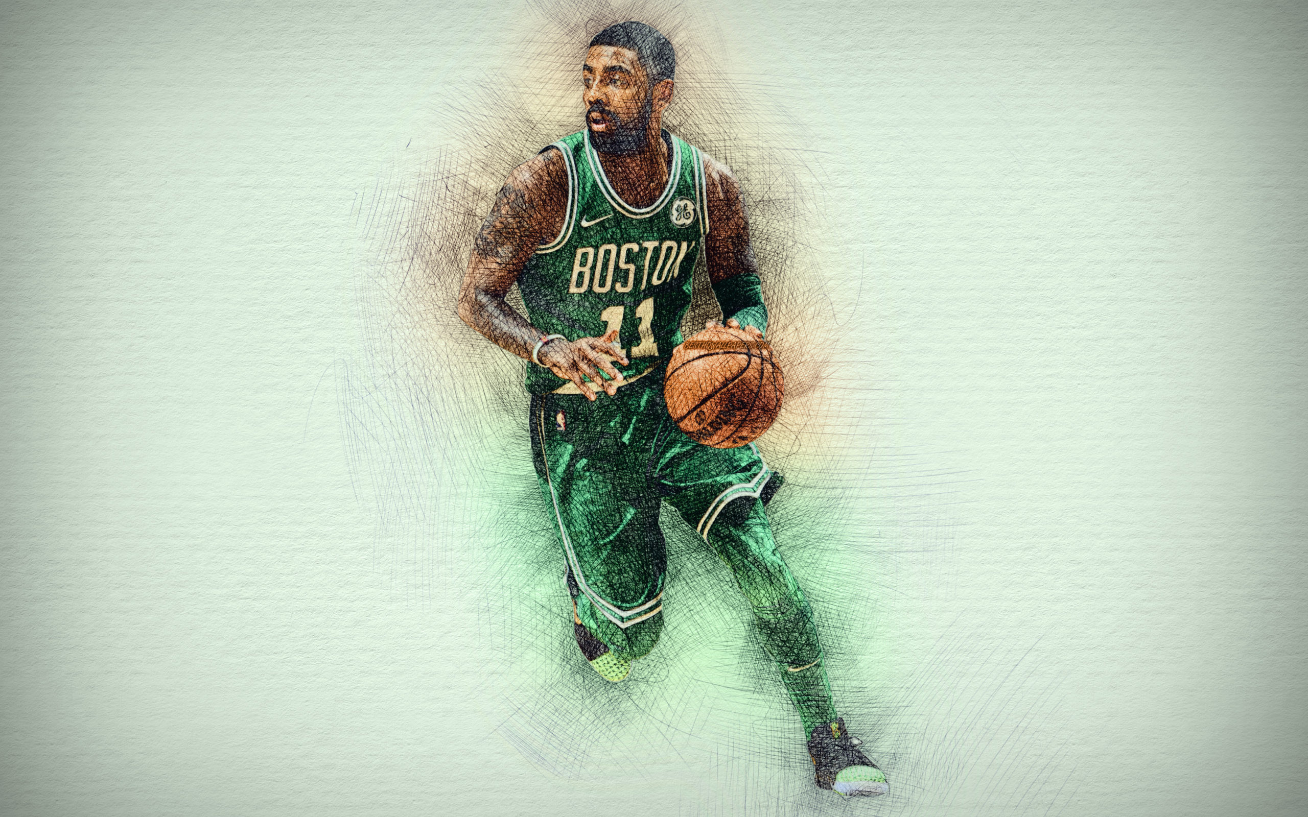 Basketball Kyrie Irving Drawing - HD Wallpaper 