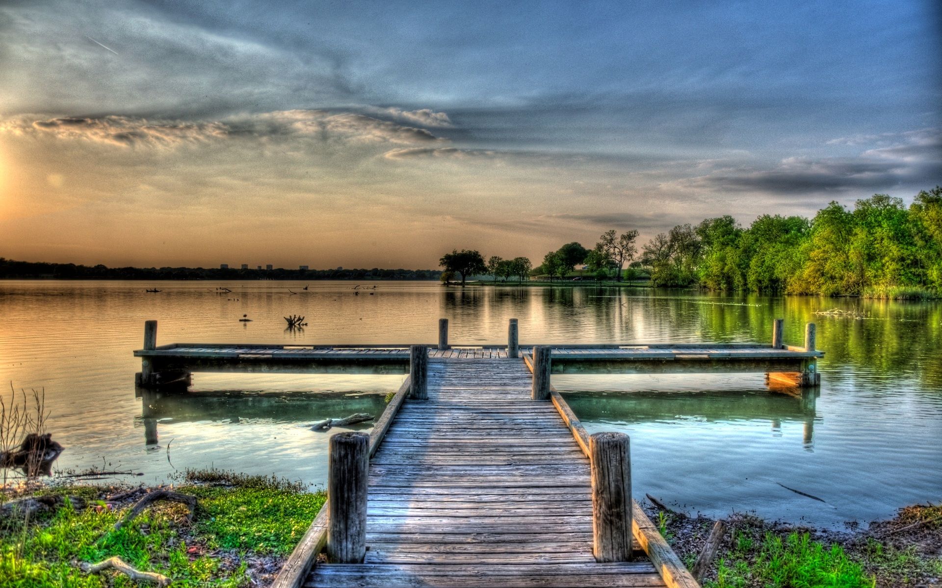 White Rock Lake Dock - HD Wallpaper 