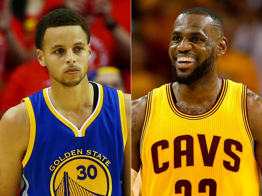 Gty Stephen Curry Lebron James Split Jt Pic Hwb29729 - HD Wallpaper 