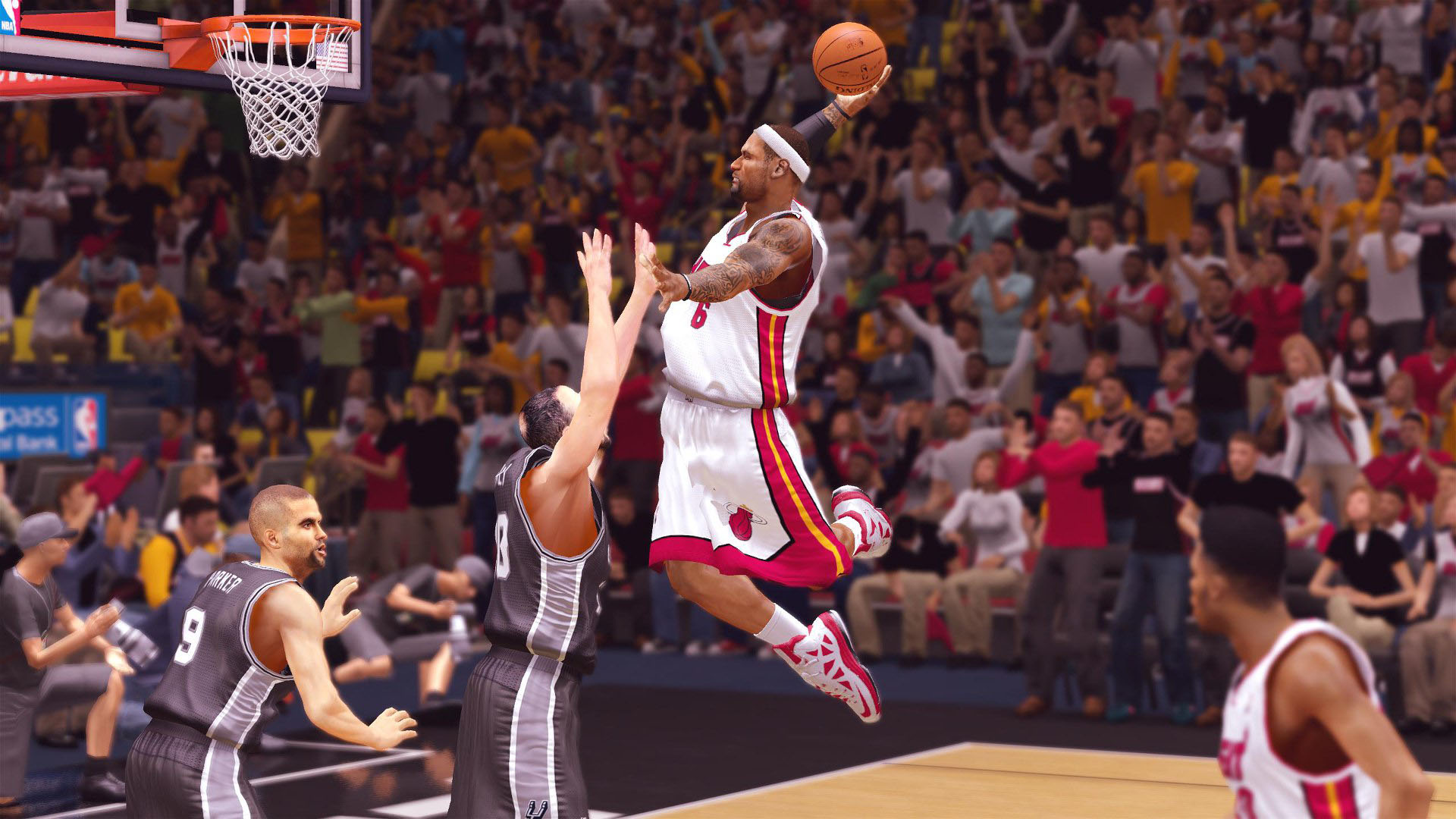 Lebron James Dunk Heat Wallpaper 2015 - Lebron James Nba 2k19 - HD Wallpaper 