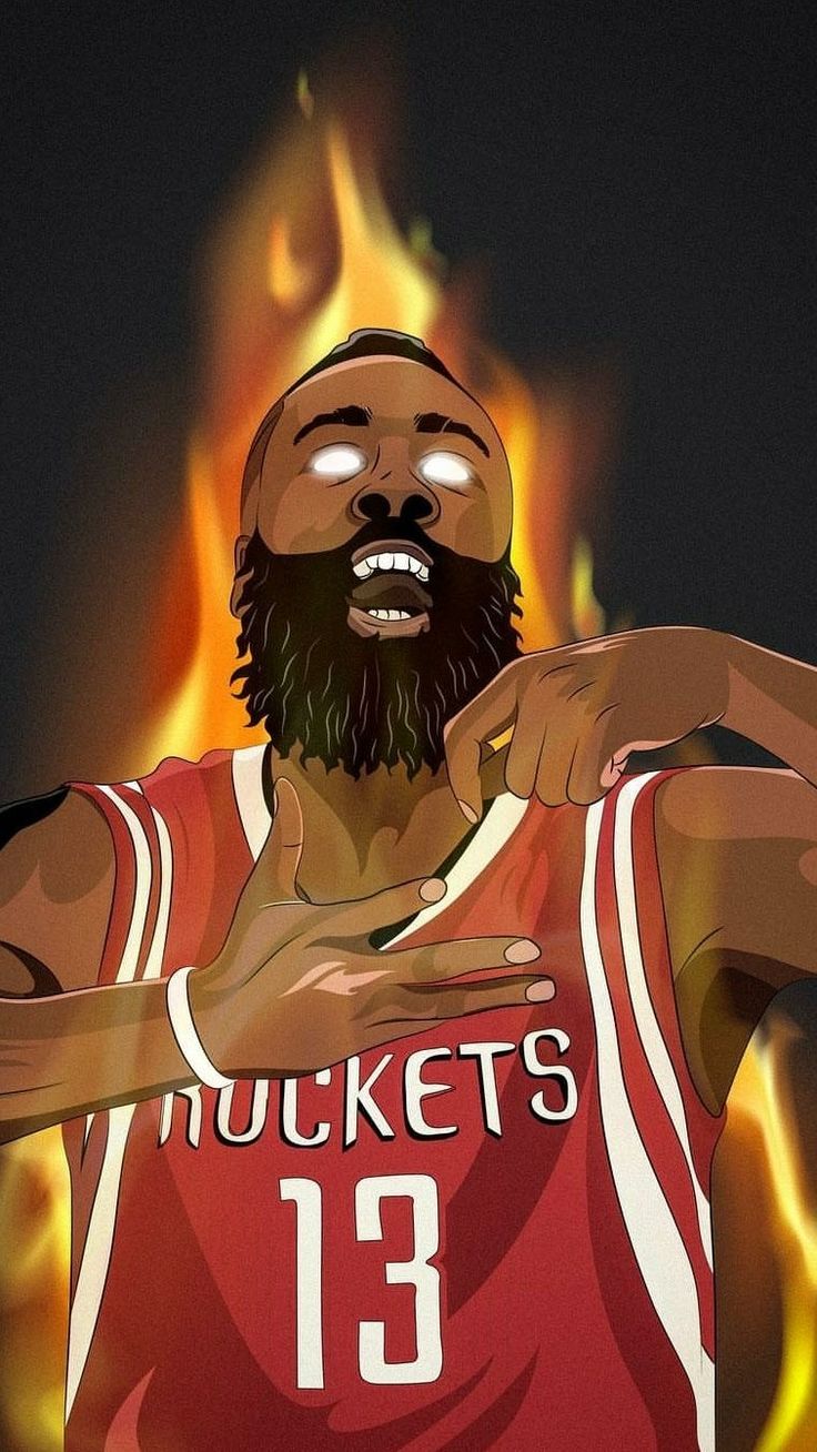 James Harden On Fire - HD Wallpaper 