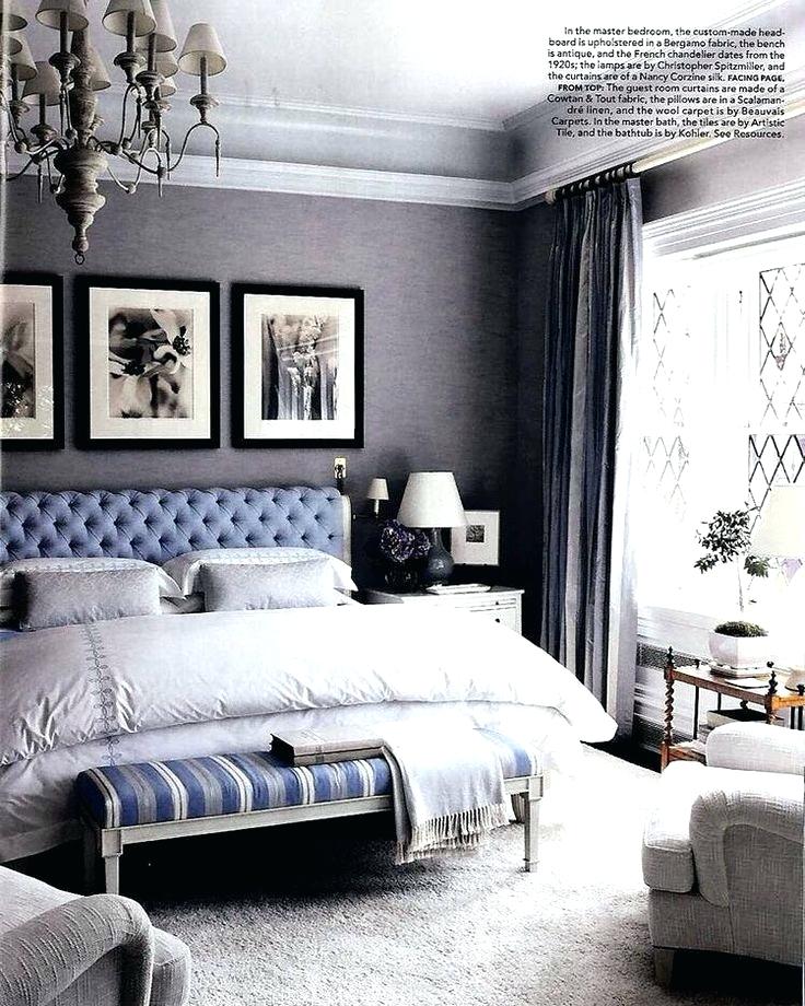 Stylish Bedroom Wallpaper Idea Grey For Man Classic - Blue And Dark Grey Bedroom - HD Wallpaper 