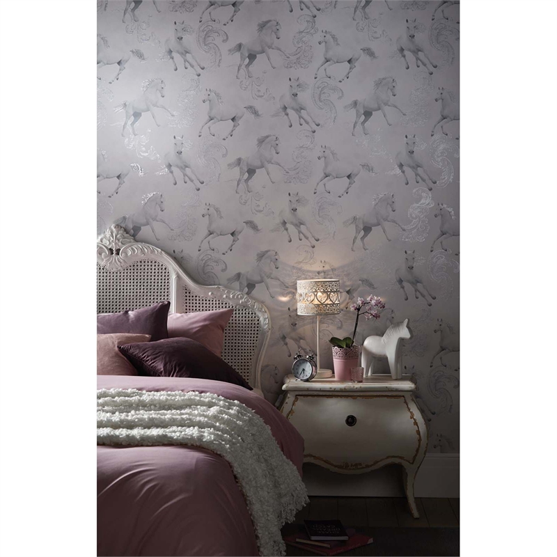 Girls Room Wallpaper Grey - HD Wallpaper 