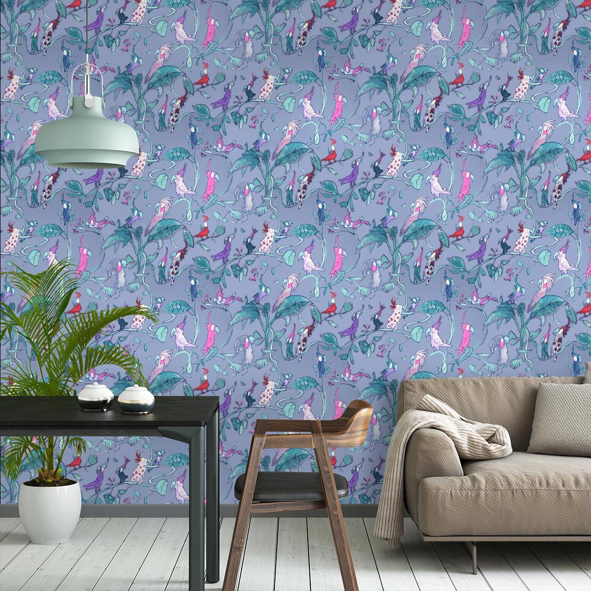 Cockatoos Wallpaper Osborne And Little Beige W6060/03 - Old Hall Floral Ralph Lauren - HD Wallpaper 