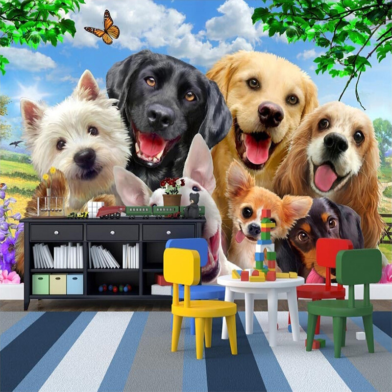 Group Of Dogs Cartoon - HD Wallpaper 