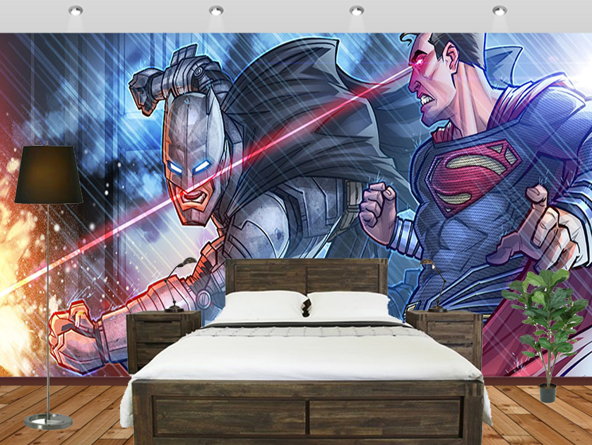 Captain America Vs Batman Bedroom - Graffiti On Wall In Rooms - HD Wallpaper 