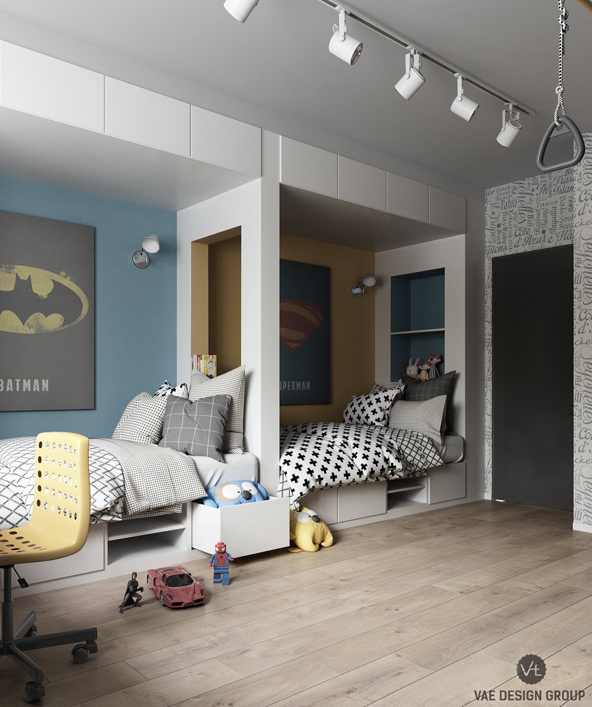 Imaginative With Superhero Wallpaper - Room For Two Boys - HD Wallpaper 